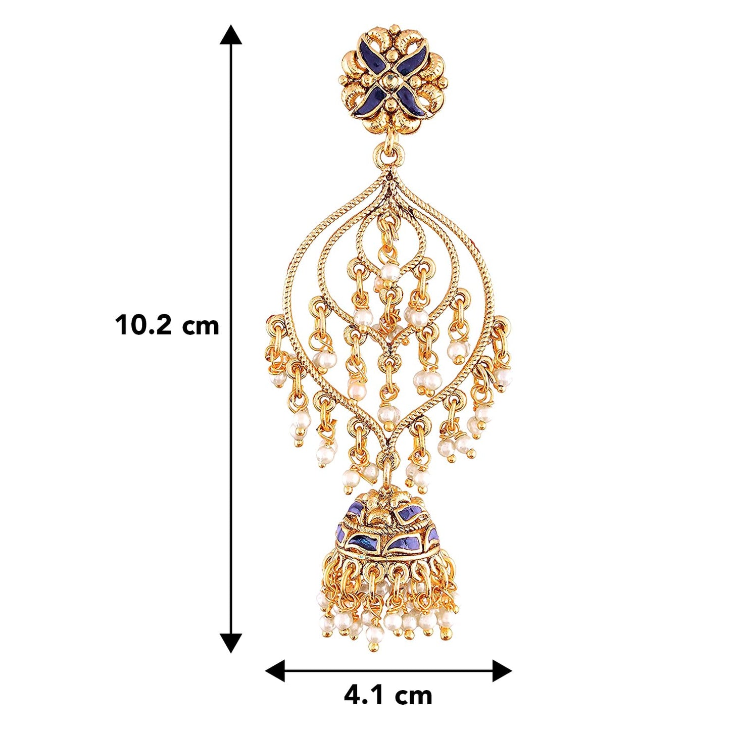 Peora Traditional Jewellery Gold Plated Pearl Jhumki Earrings for Women Girls