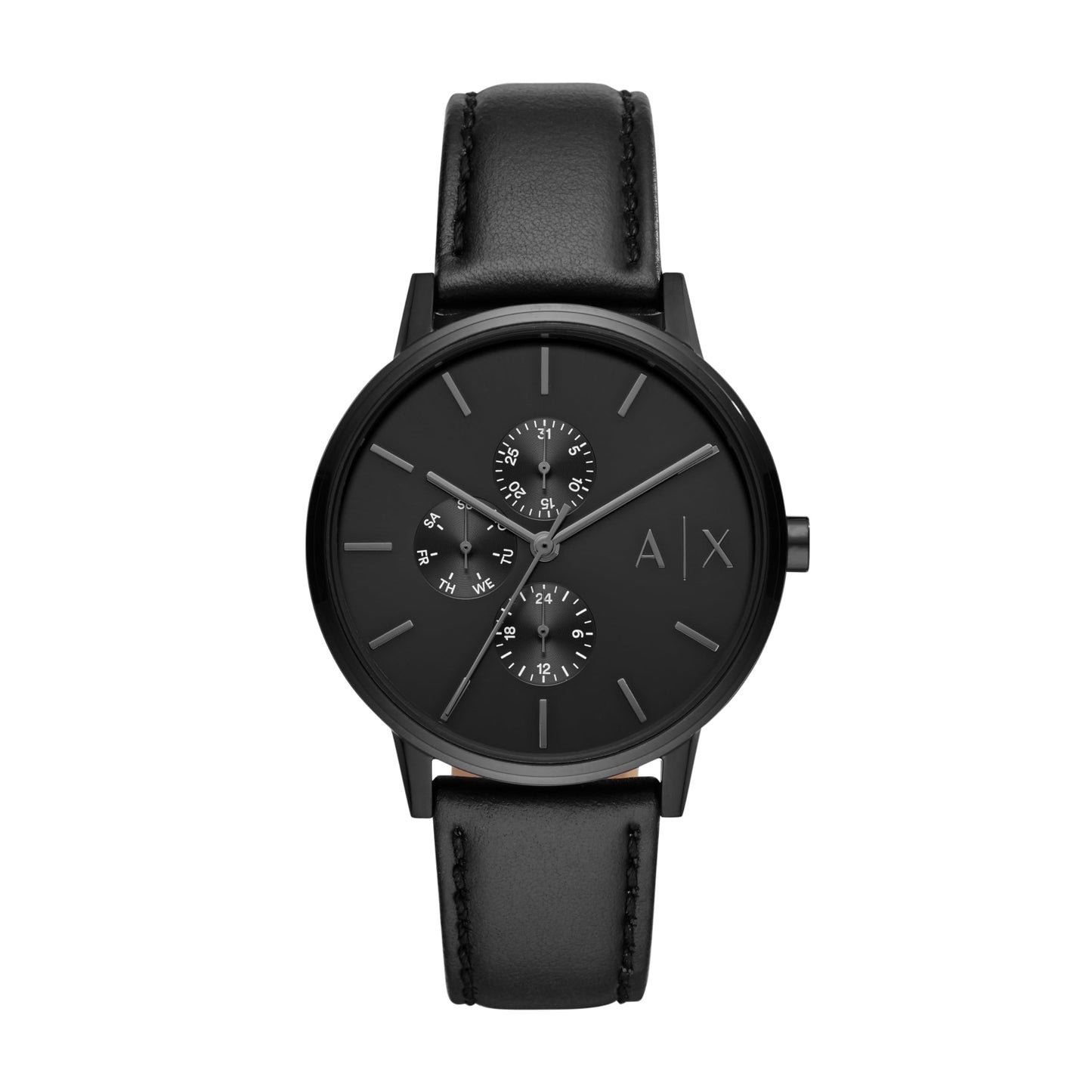 Armani Exchange Analog Black Dial Men's Watch-AX2719 Genuine Leather, Black Strap