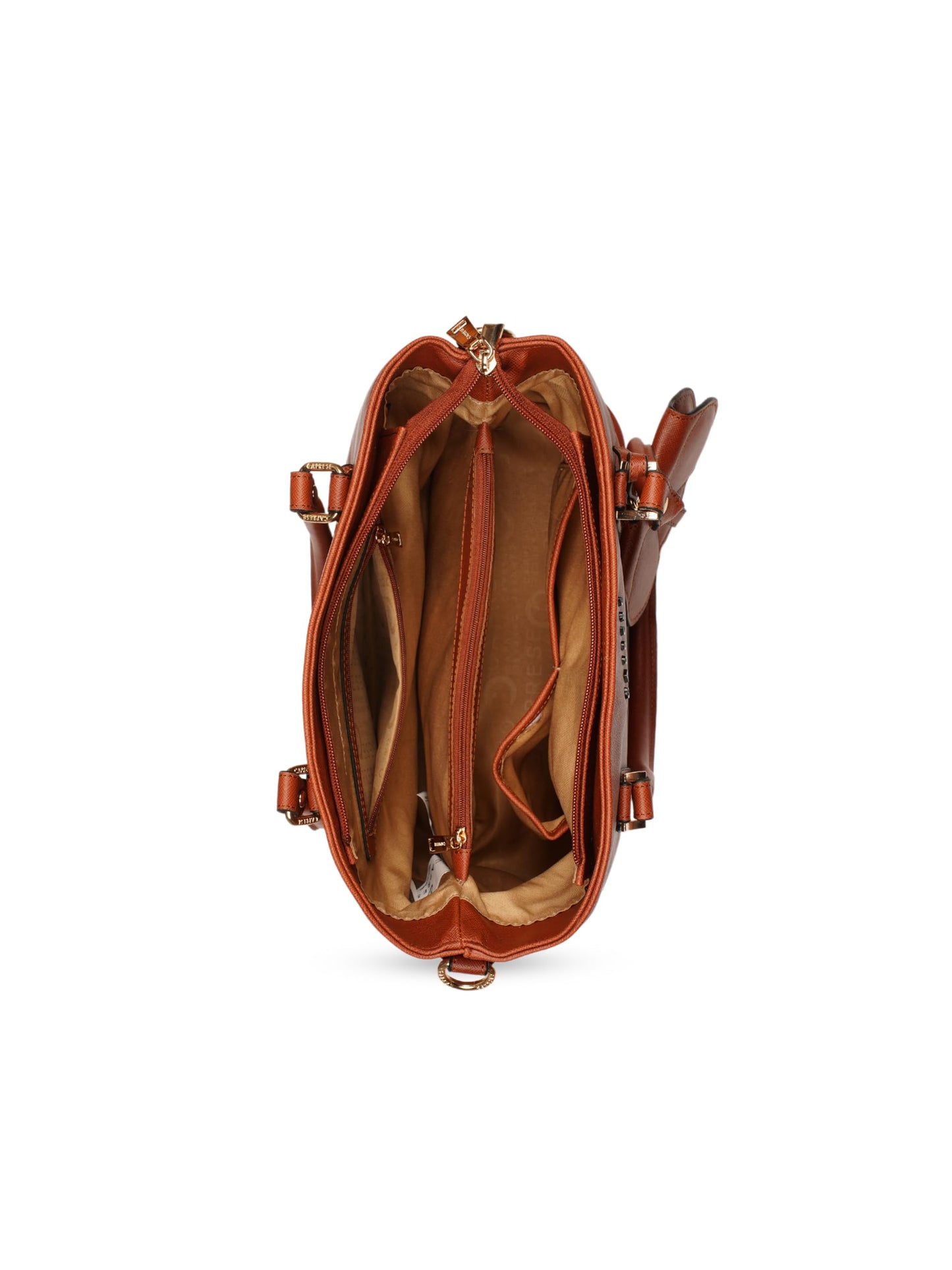 Caprese Lexi Medium Satchel Bag for Women | Solid Faux Leather Handbag with Adjustable & Detachable Strap | Zipper Closure with External Eyewear/Sunglass Charm Case | Perfect for Office Use