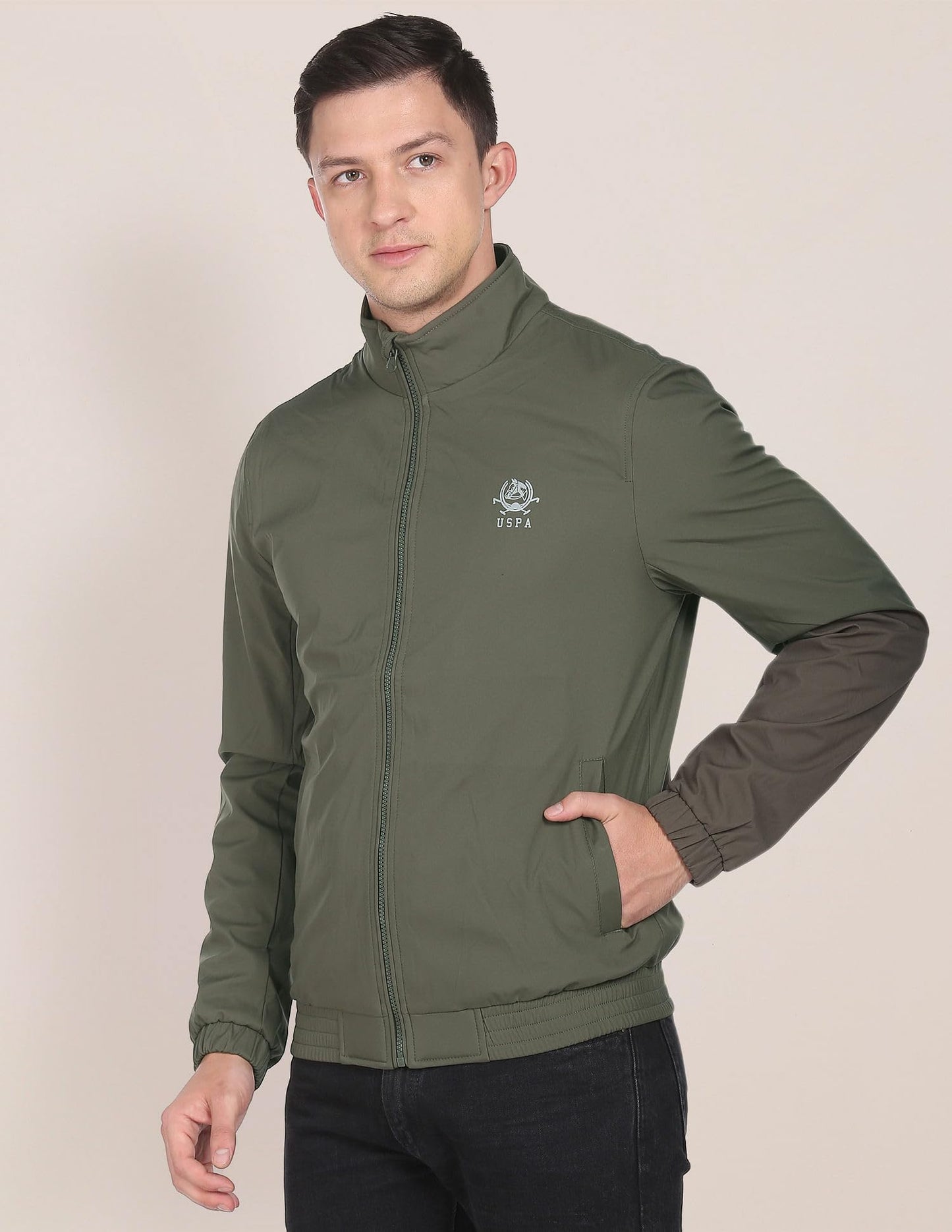 U.S. POLO ASSN. Polycotton Men's Maxi Coat (USJCKS0124_Olive_XXL)