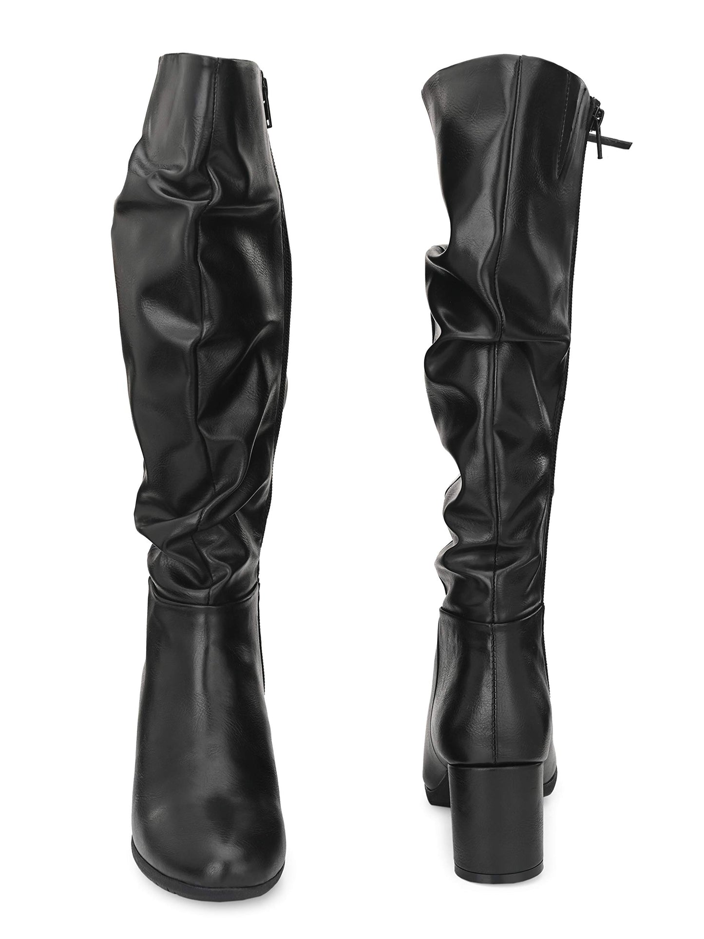 Delize Women's Black Knee Boots (Black, Numeric_4)