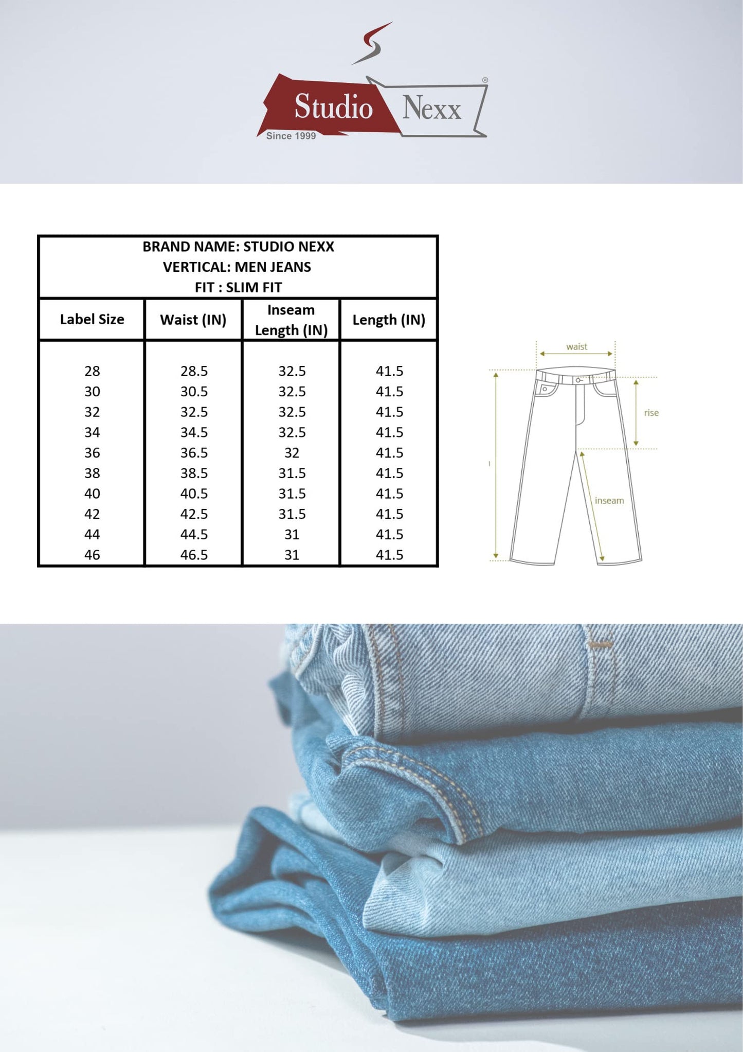 STUDIO NEXX Slim Fit Dark Cloud Jeans -VISTA11_DARKCLOUD_40