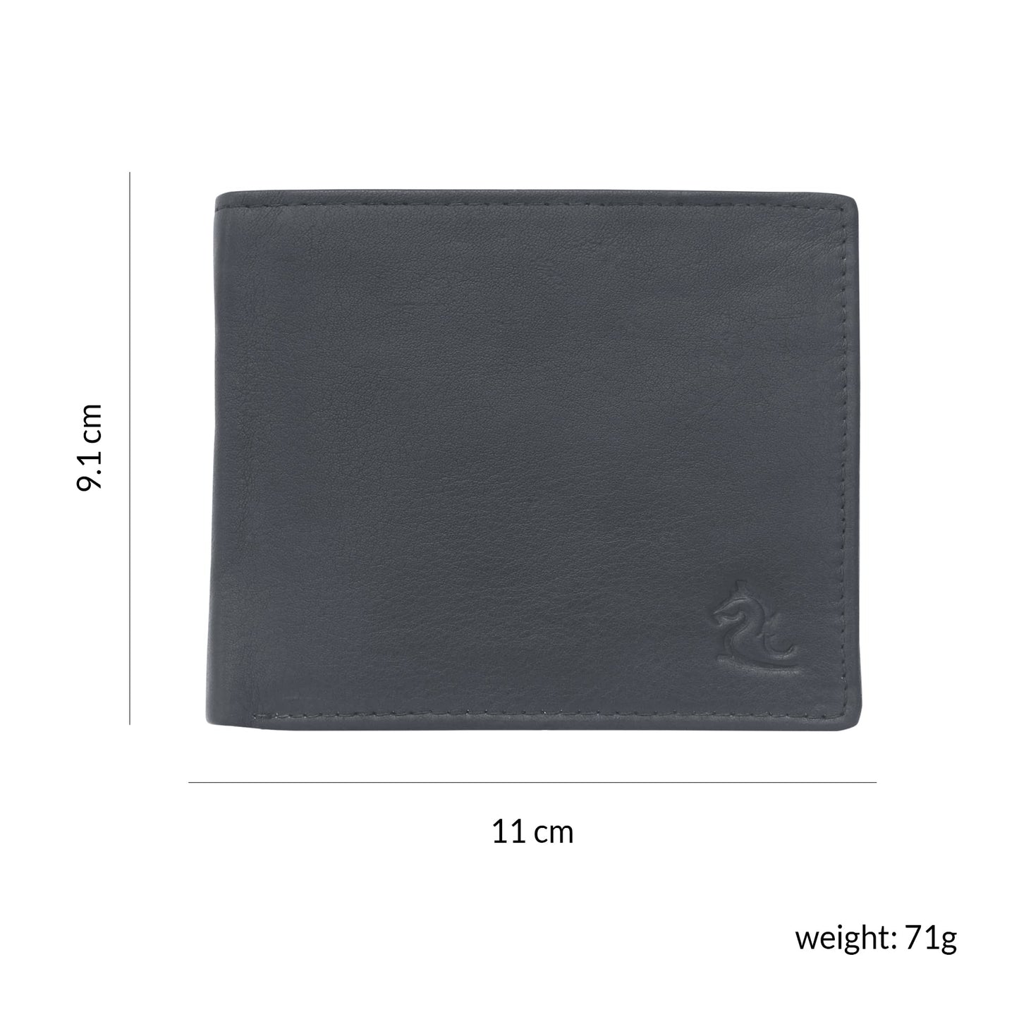 KARA Black Men's Leather Wallet - Bifold Genuine Leather - Purse Wallet for Men with 7 Visiting Cards Slots