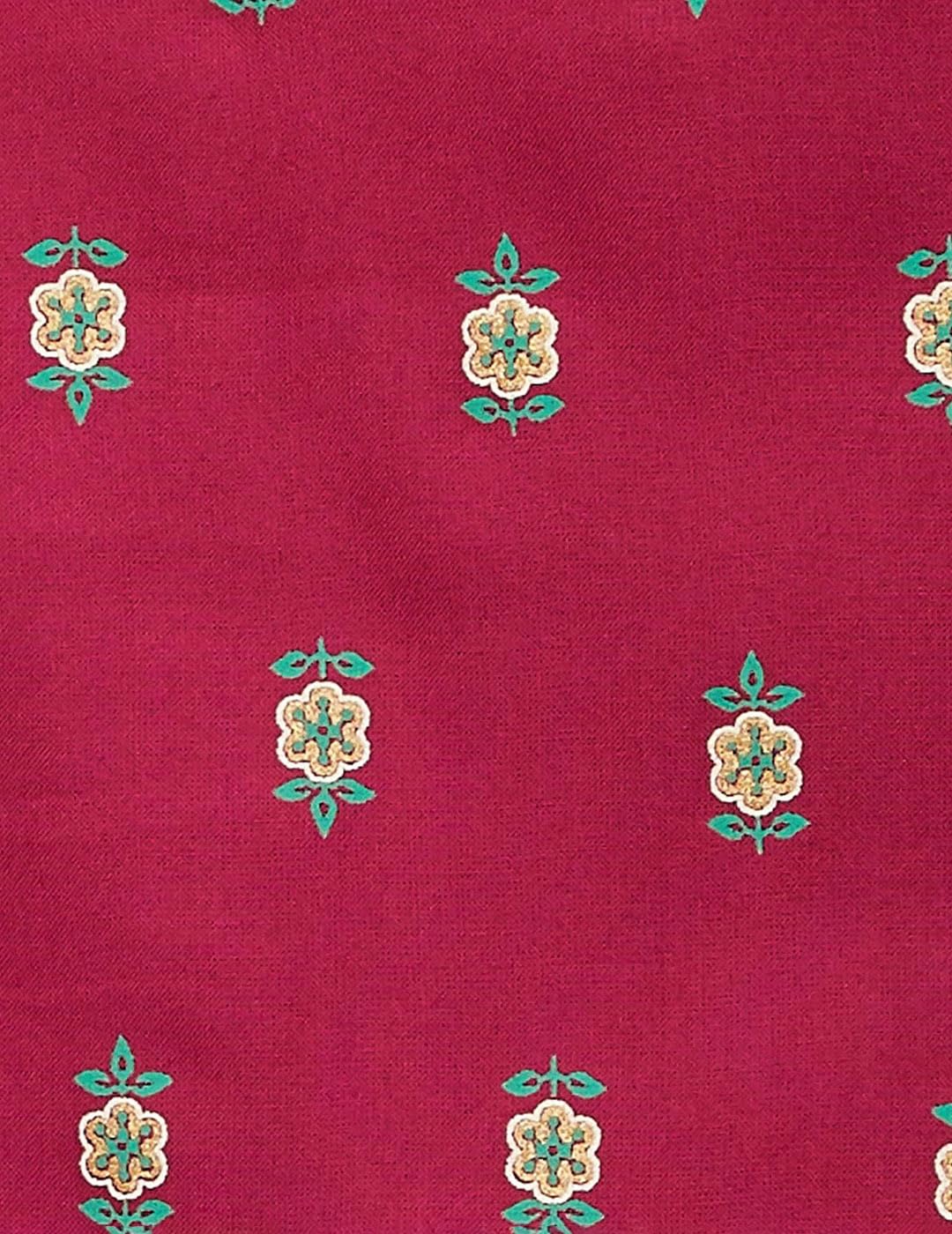 Max Women Printed Tie-Up Neck Tunic (INDIE33006WINE)_XXL