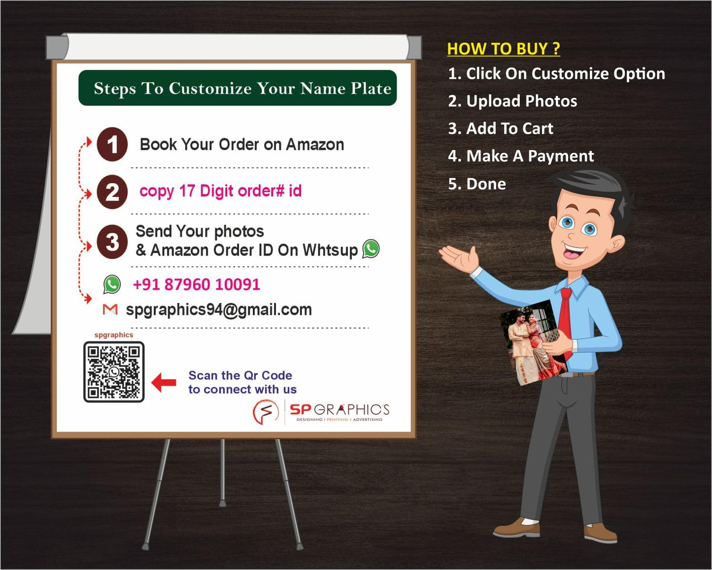 SP Graphics I Customized Acrylic Photo Frame (12x18 inch 5mm) | Custom Picture Frame with Your Photo | Gift for Birthday I Anniversary I anniversary I gift I Wall mount I frameless photo frame