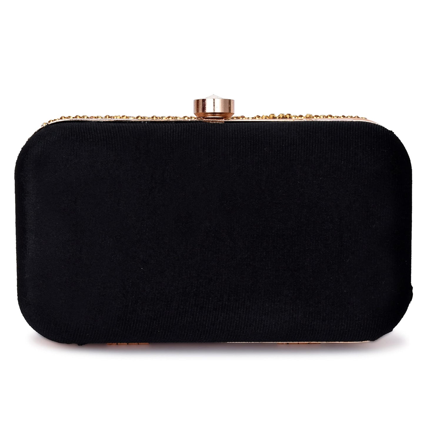 For The Beautiful You Black Embroidered Women's Clutch (410)