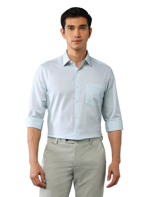 Arrow Regular Fit Twill Printed Shirt_ARAJSH0748_42 Light Green