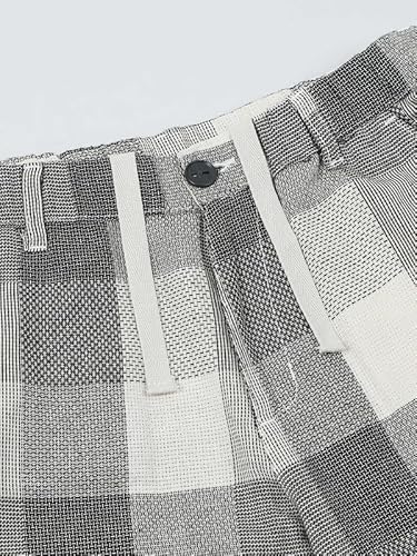 BEEVEE Men's White Regular Fit Checked Shorts