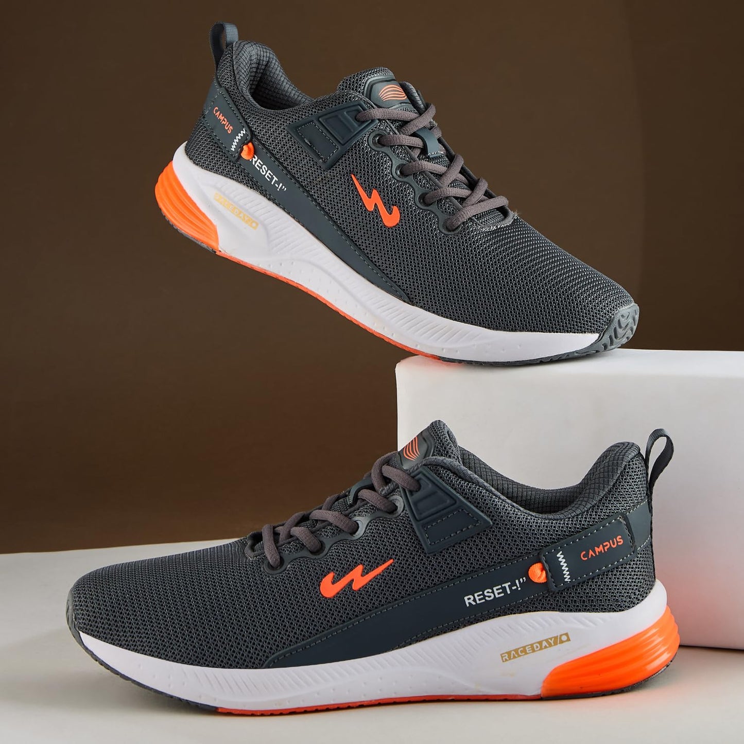 Campus Men's Refresh PRO Gry/ORG Running Shoes - 10UK/India CG-541