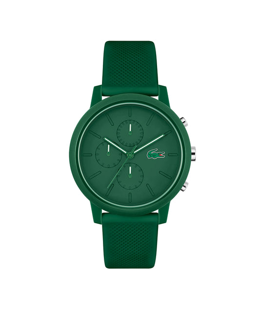 Lacoste 12.12 Chrono Men's Iconic Chronograph Quartz Watches, Green, 43 MM, Quartz Chrono