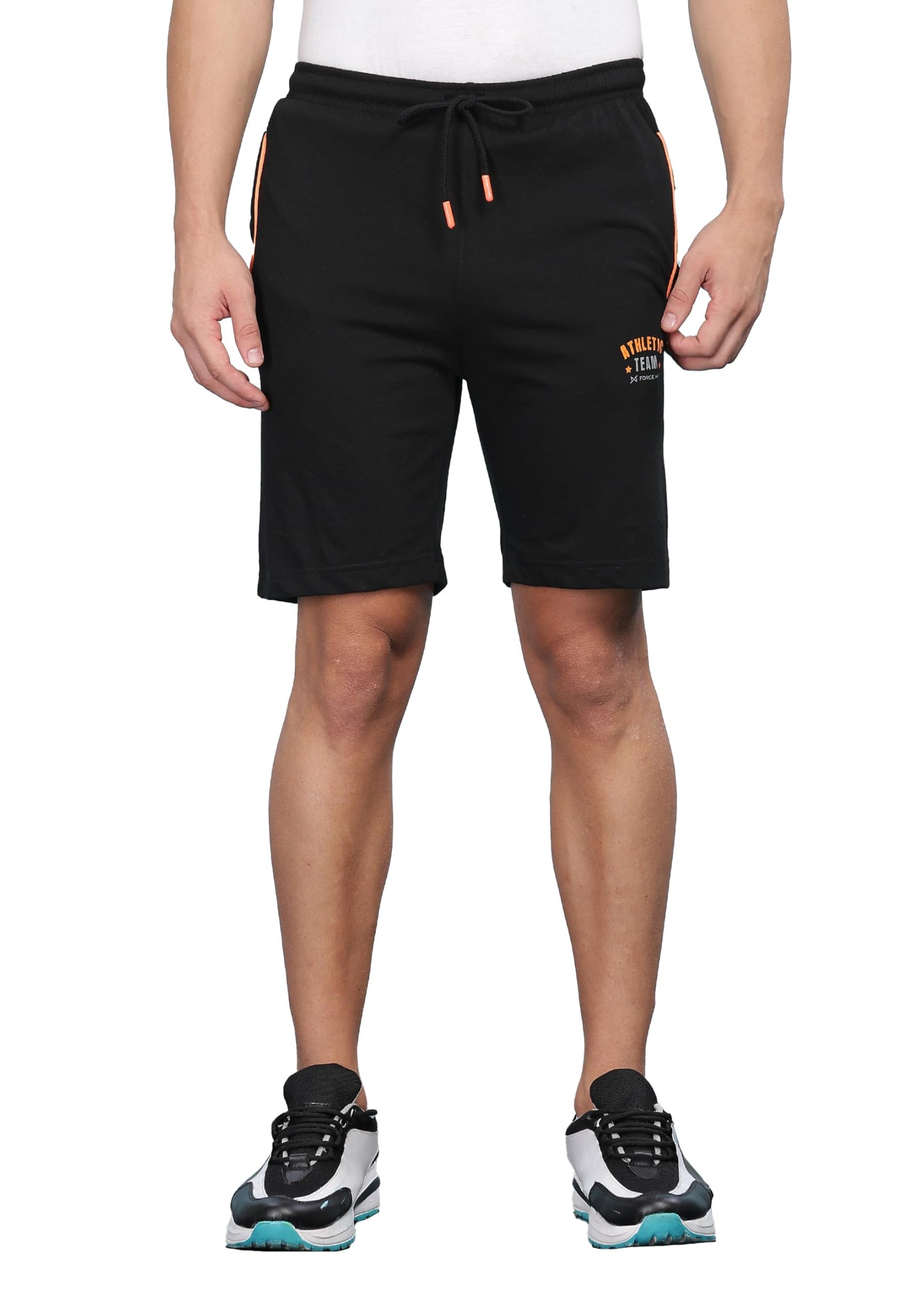 Force NXT Super Combed Cotton Mens Solid Shorts Black