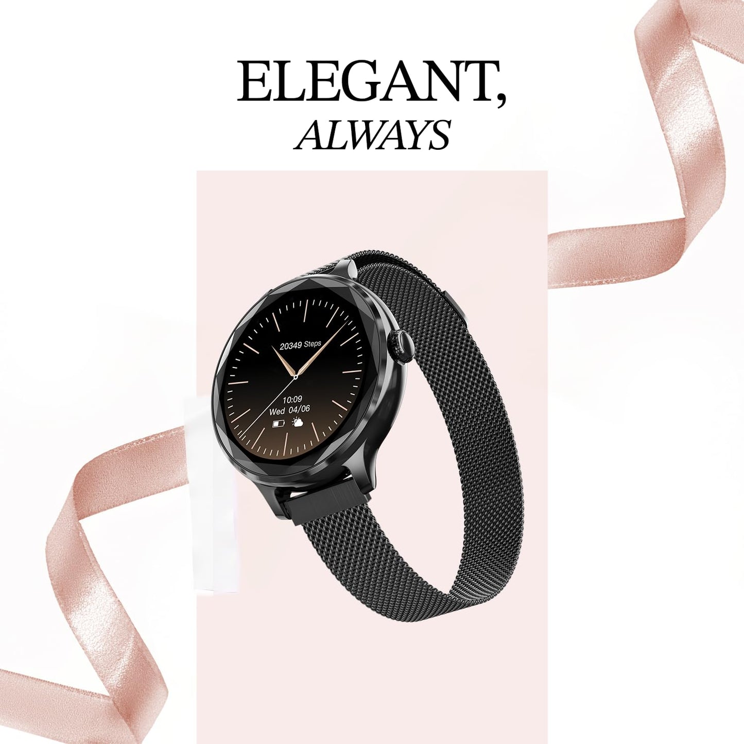 Noise NoiseFit Grace Smartwatch - Black Link