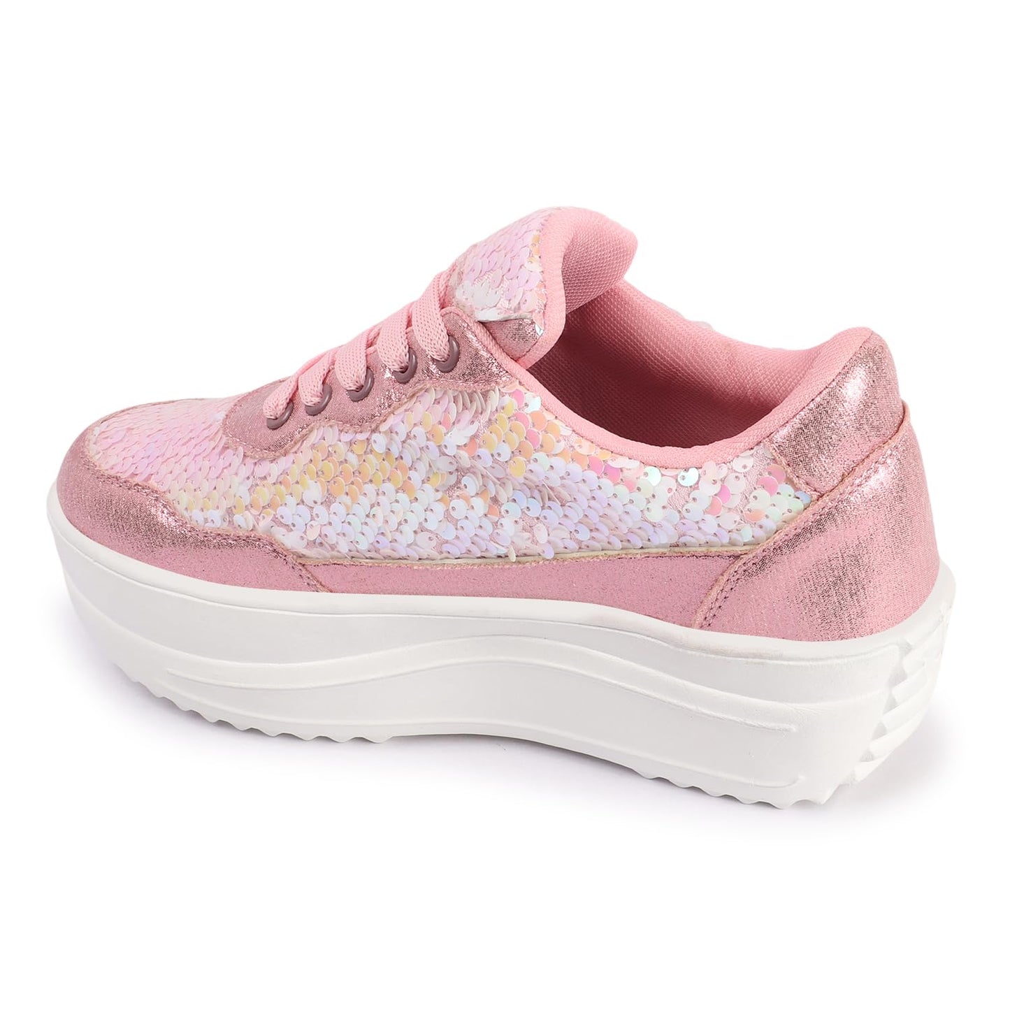 LENSBURY Women's Shoes for Walking Wedding Party Bridal Casual, Sports, Slip-On, Lightweight Lace up Athletics Slipon Running Sneaker for Ladies and Girls LBCNV4026PNK-36 Pink