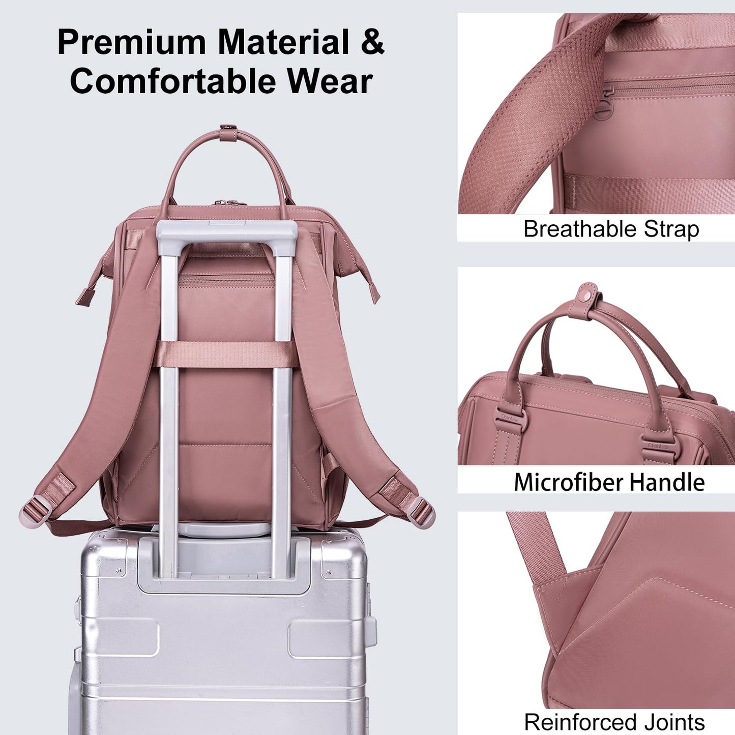 Chantria Laptop Backpack for Women 15.6-inch Work Office Backpack 13L Capacity Laptop Bag College Bookbag Water-resistant Casual Backpack for Travel (Khaki)