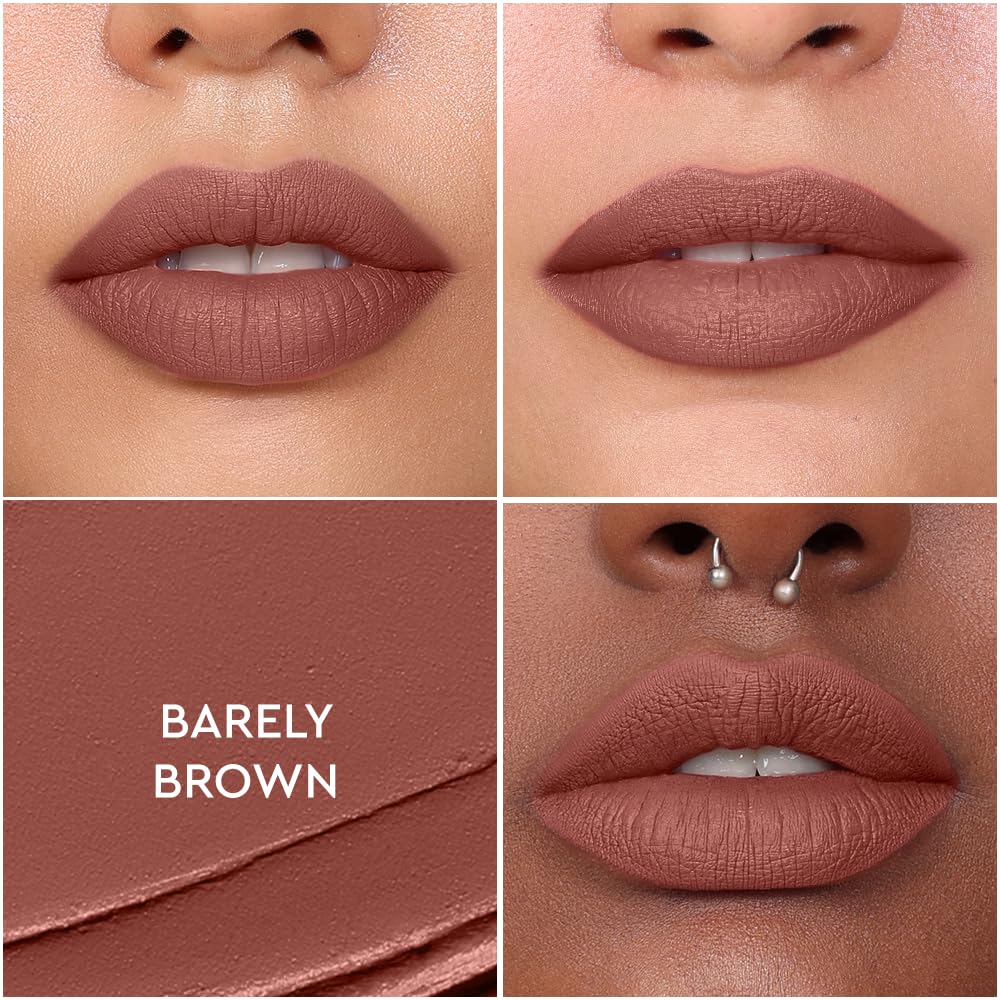 Kiro Non-Stop Airy Matte Liquid Lipstick - Barely Brown (Muted Brown), 5ml | Super-Pigmented, Long-Lasting, hydrating | Waterproof, Smudge-Proof, Lightweight | Infused with Avocado & Apricot Oil
