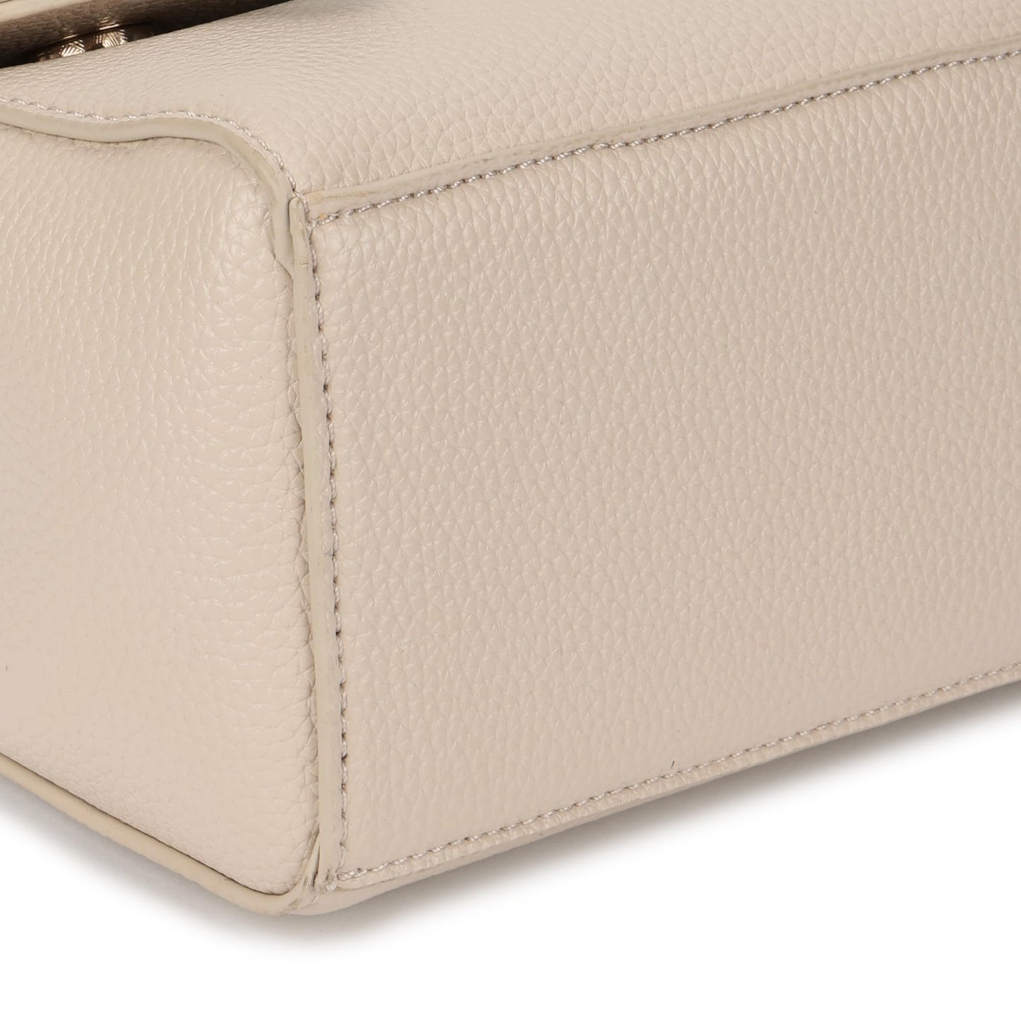 Fastrack Monochrome Muse Satchel | Faux-Leather Women’s Handbag in White & Black | Buckle-Flap Design with Dual Carry Options & Multi-Compartment Interior