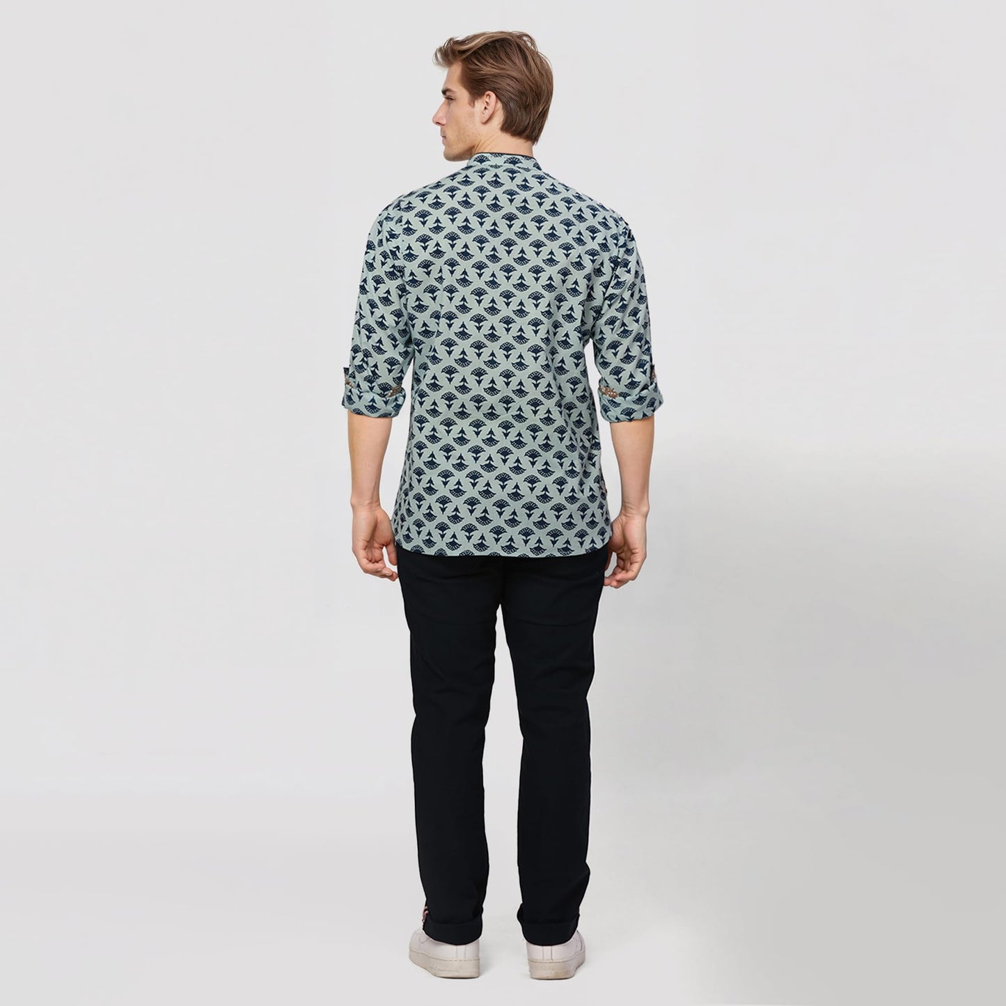 Raymond Ethnix Mens Medium Blue Short Kurta