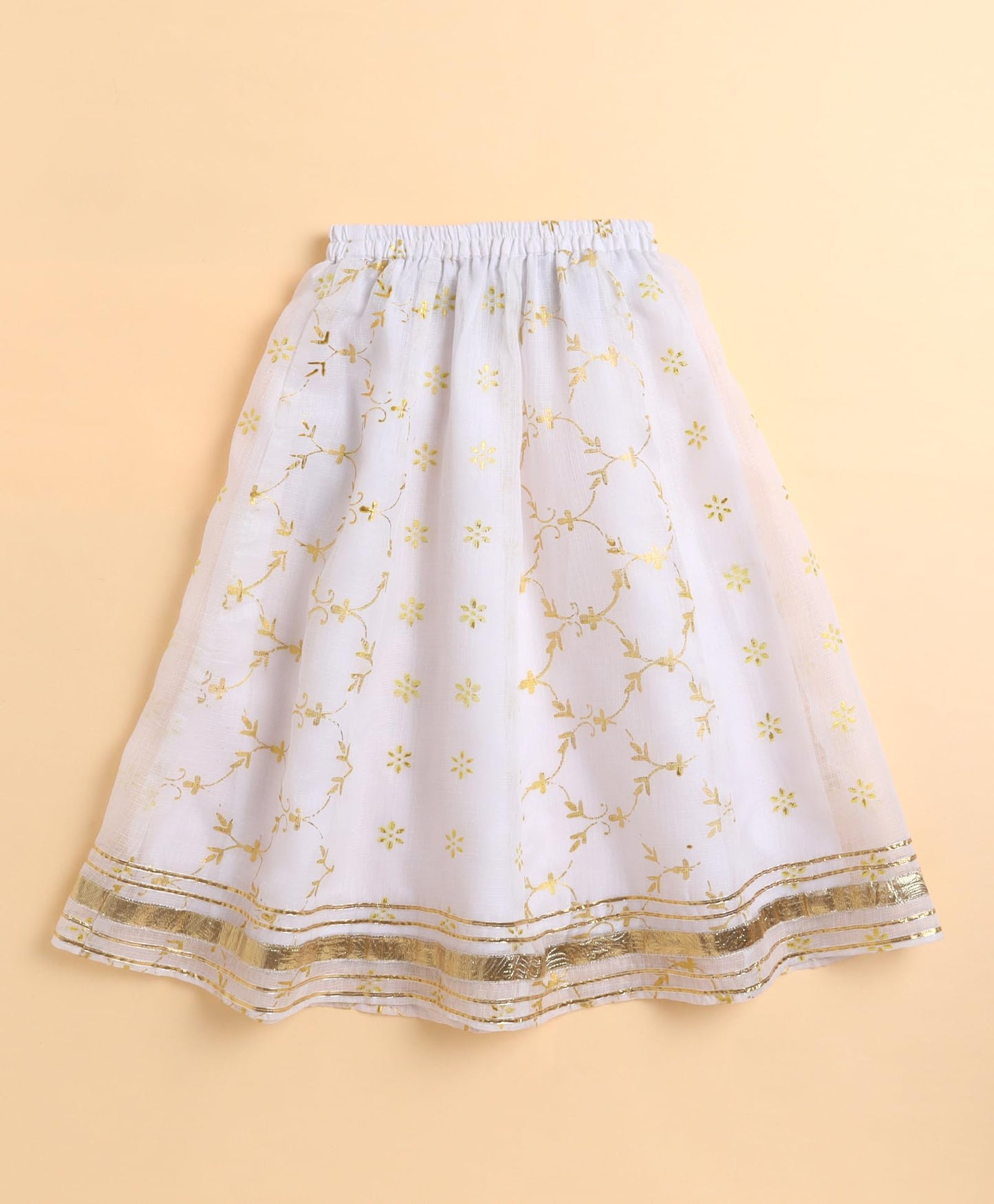 The Magic Wand Kota Doriya Ruffle Sleeves Lehenga Choli for Kids Baby Girls Bandhani Print Embellished Traditional Ethnic Lehenga Blouse for Festivals, Red, 2-3 Year