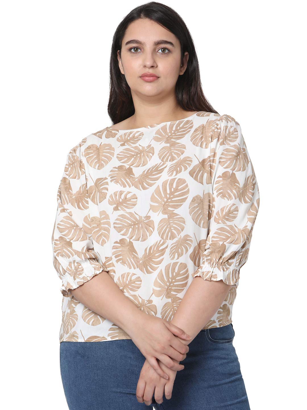 VERO MODA Women's Regular T-Shirt (10255912_Golden Haze M)
