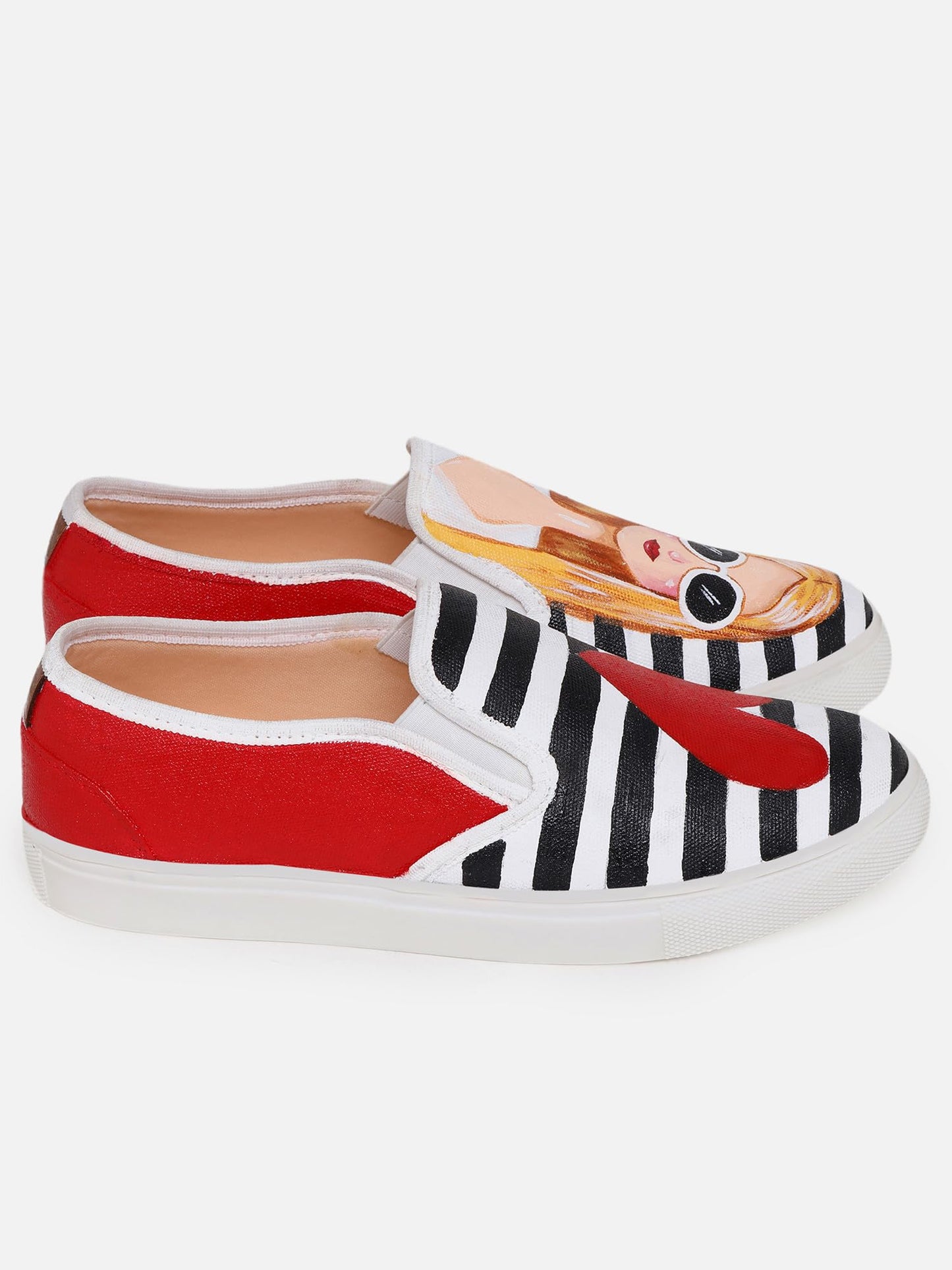 THE QUIRKY NAARI Fashionista Slipons for The Fashion Forward | Red