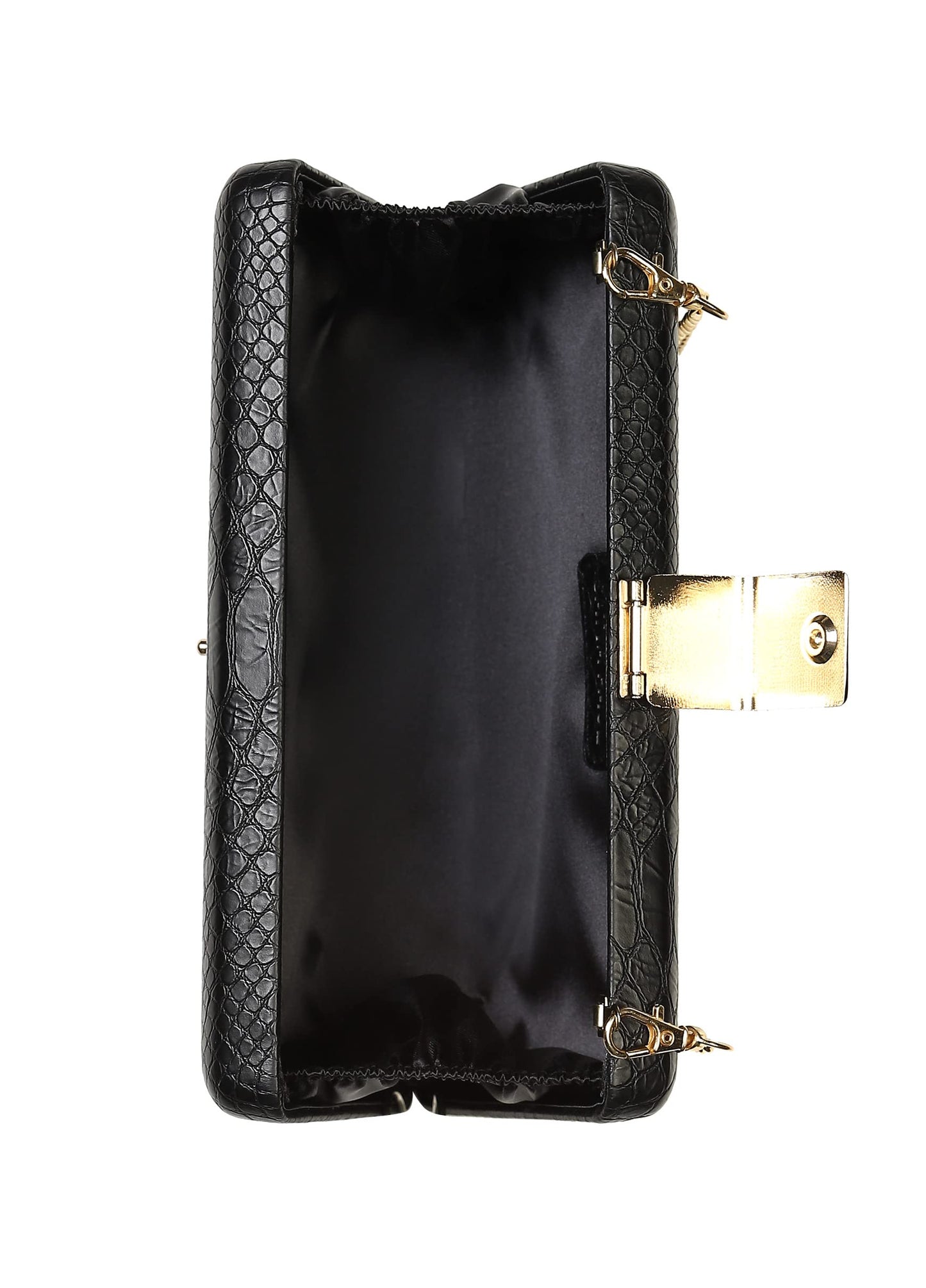 Satya Paul Black Pu Leather Clutch for Women