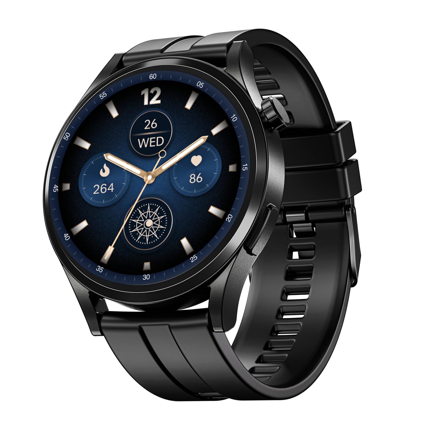 boAt Chrome Horizon, Video Watch Faces, 1.51” AMOLED Display, HRV & VO2 Max, Auto-Activity Detection, ASAP Charge, Advanced Bluetooth Calling, IP68, HR & SpO2 Monitor Smart Watch(Midnight Black)