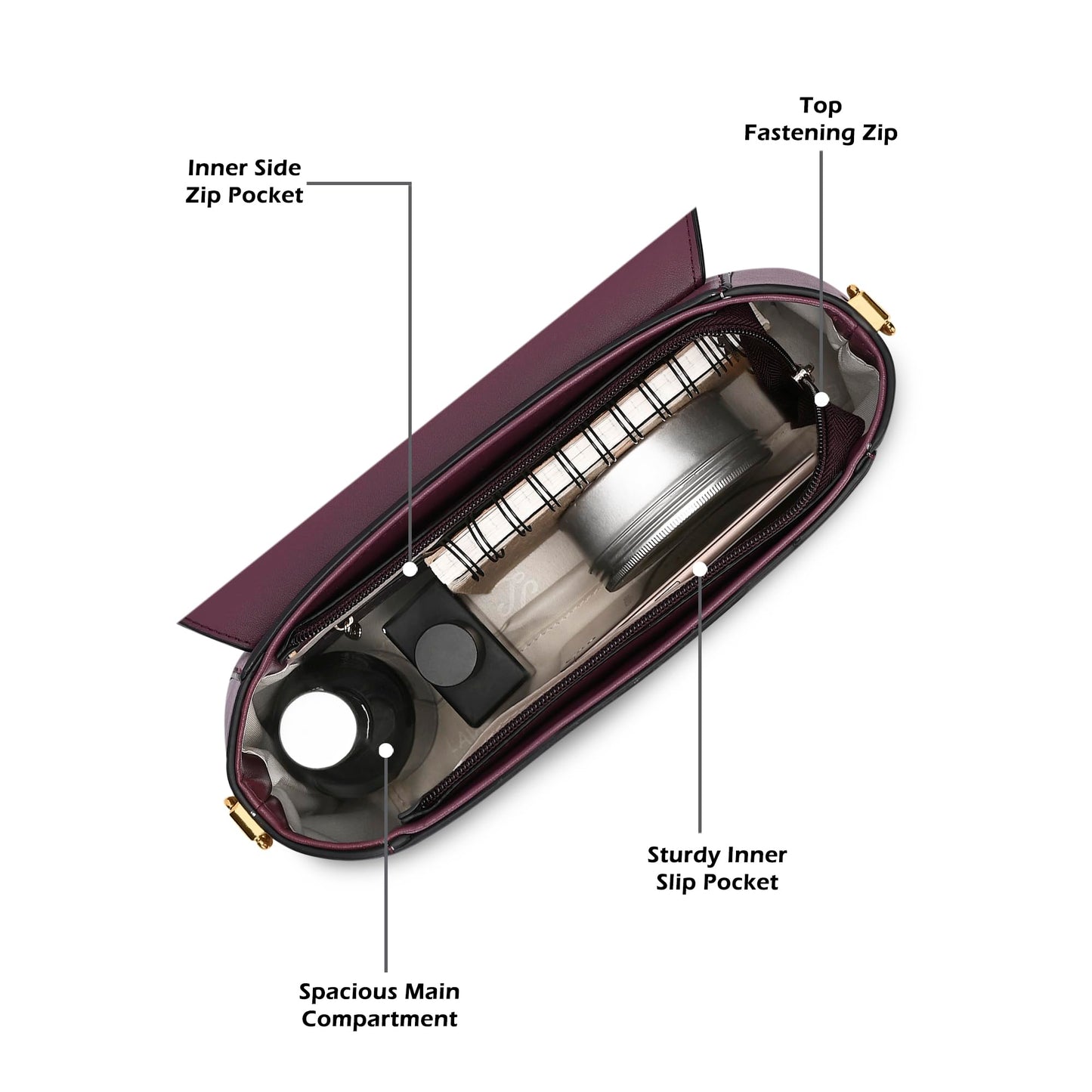 Lavie Beech Women's Flap Satchel Bag for Women | Satchel Handbag for Work | Ladies purse | Stylish Shoulder Bag | Gift for Women