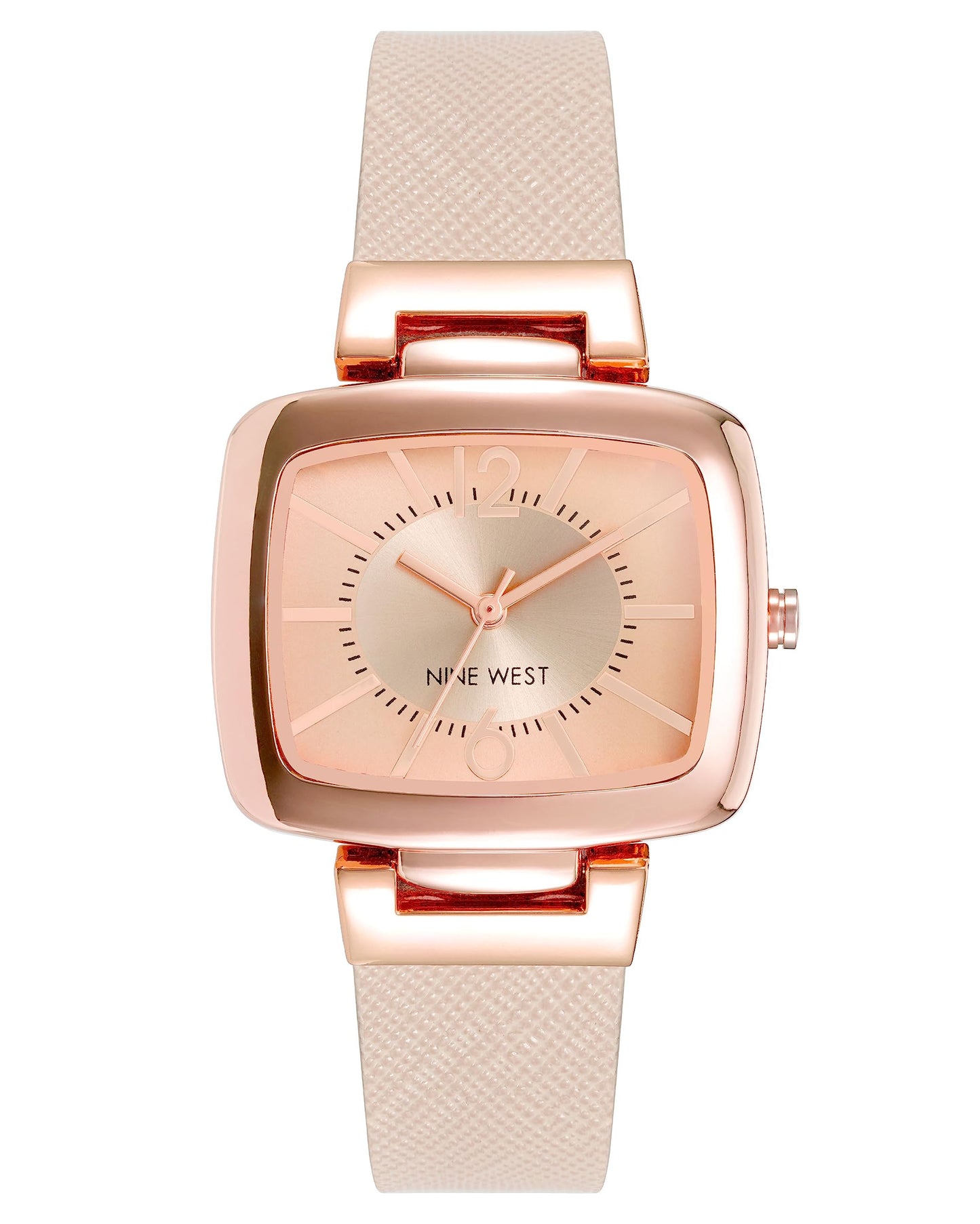 Nine West Women's Saffiano Strap Watch, NW/1856, Blush Pink/Rose Gold