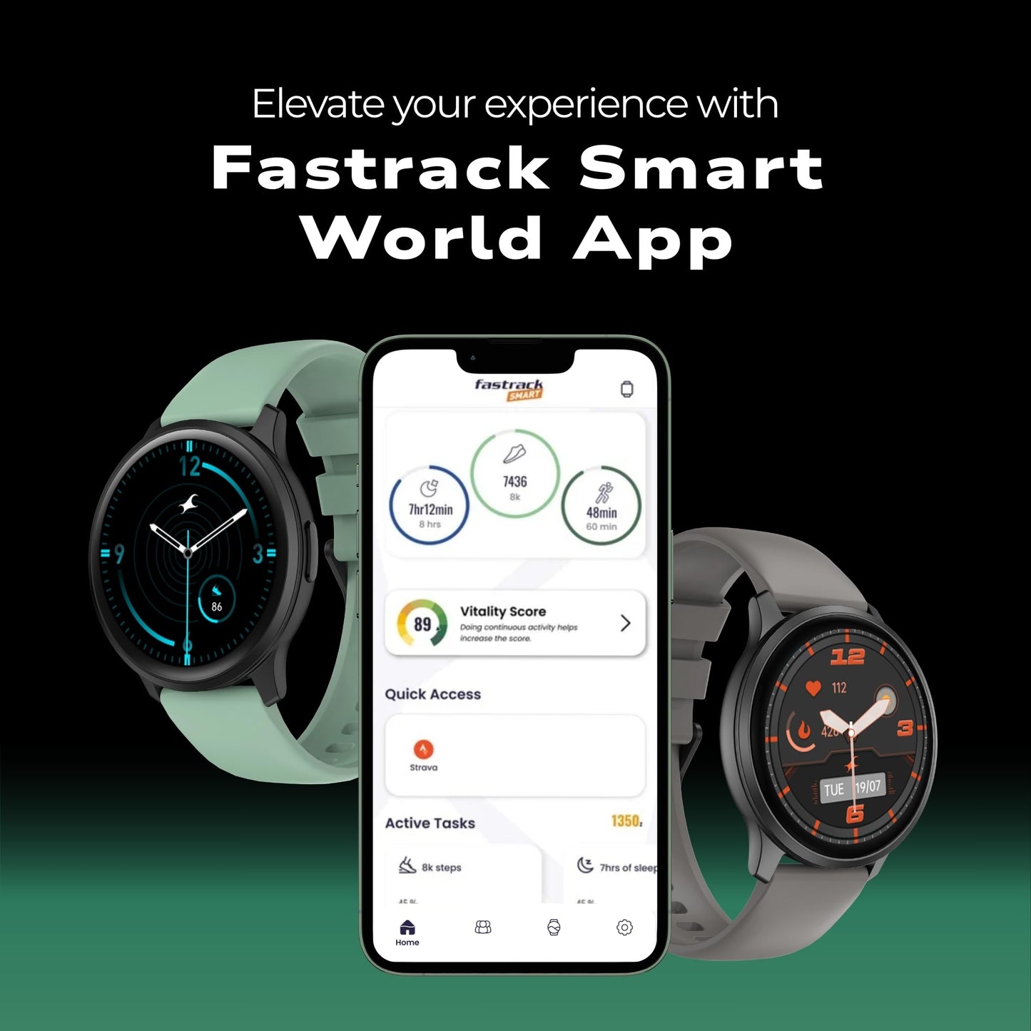 Fastrack Jupiter R3 1.38" Ultra UV Round Display with Nitro Fast Charging,Single Sync BT Calling, HRM, SPO2, Upto 5 Days Battery Life Smart Watch for Man & Woman - Sage Green