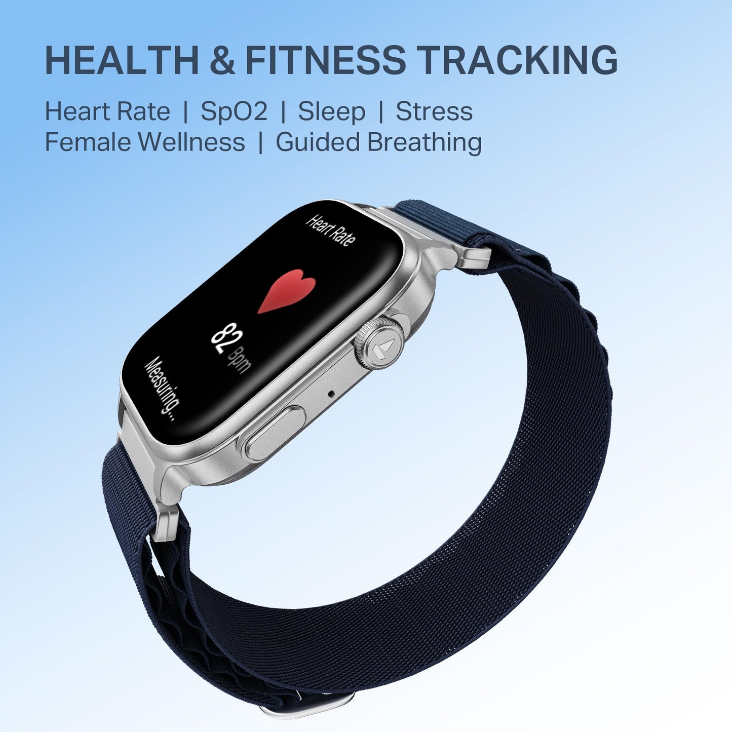 boAt New Launch Storm Infinity Max, 20 Days Maximum Battery, Biggest Battery Capacity Ever! 2.01" (5.1cm) Display, Functional Crown, AI Nudges, BT Calling, Smart Watch for Men & Women (Sports Blue)