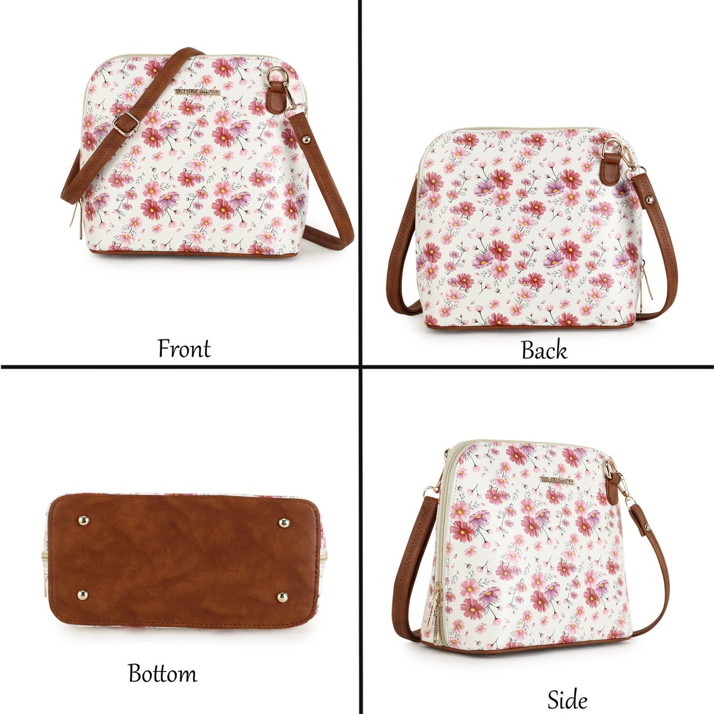 WOMEN MARKS, Women's PU Leather Sling/Crossbody Bag, with Internal Pocket, Pretty Look in Multiple Color for women (WHITE)