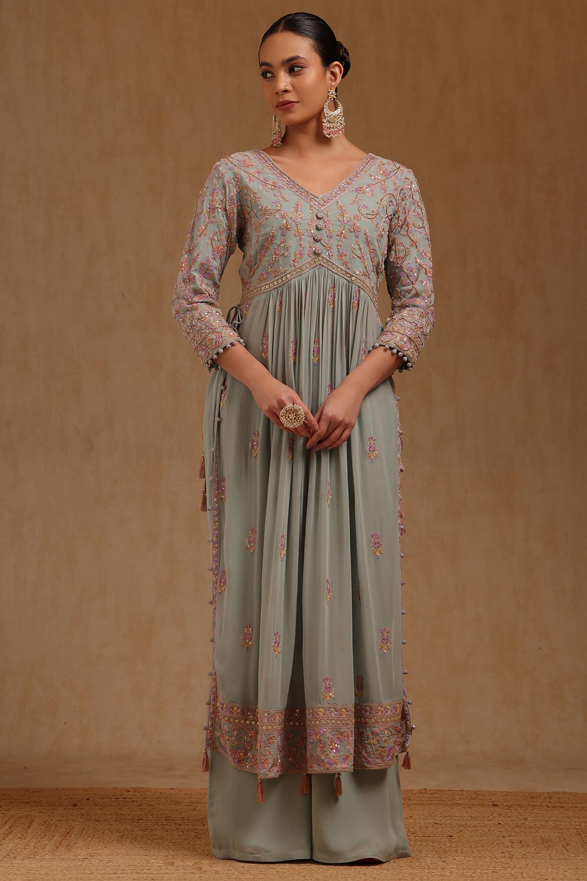 Soch Women's Georgette Salwar Suit Set (OWA5CD22396_Powder Blue