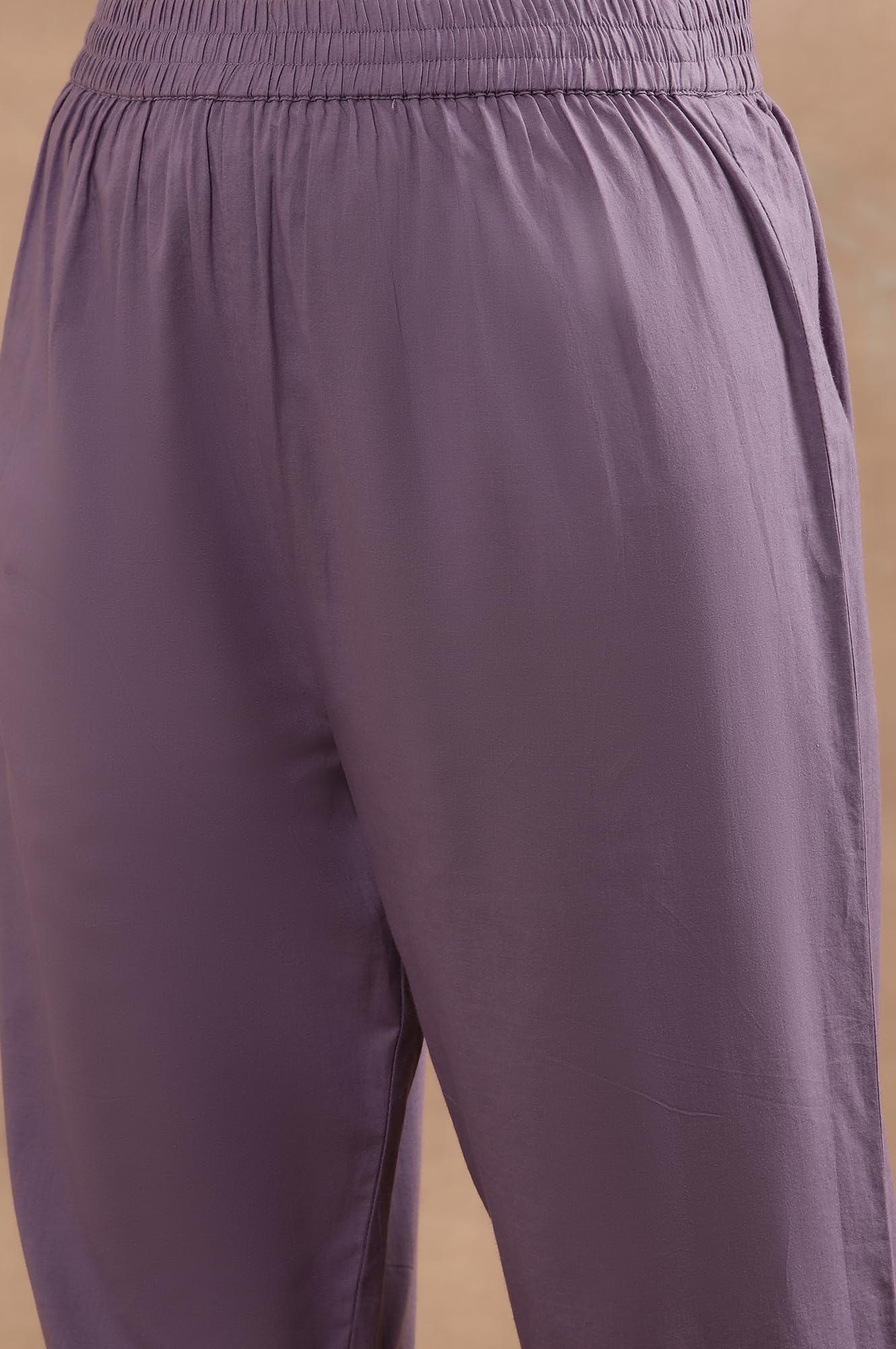 W for Woman Purple Embroidered A-line Kurta, Pants and Printed Dupatta Set (Size: 3XL)-24FEWS11008-221864