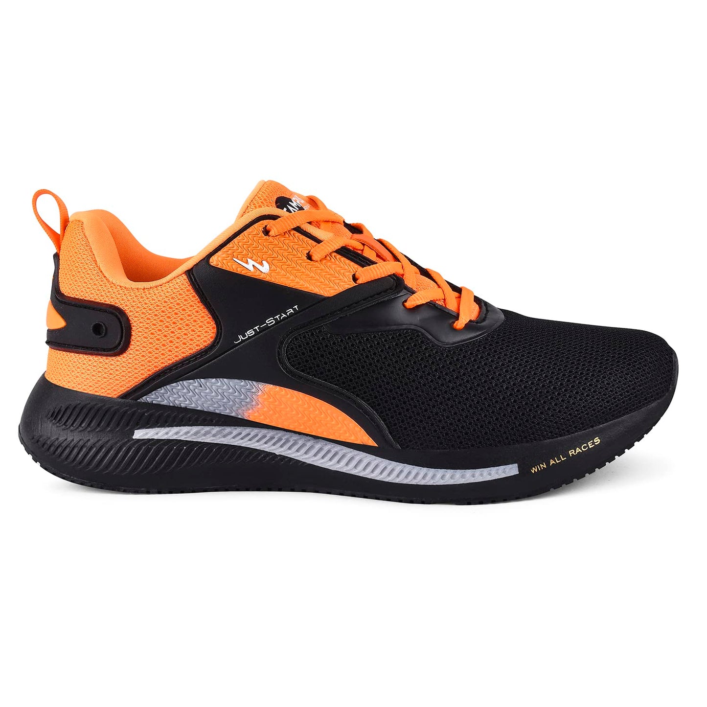 Campus Men's Camp FIRESTAR Running Shoes BLK/V.ORG - 6UK/India