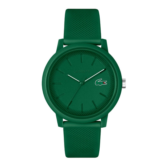 Lacoste Lacoste.12.12 Qtz Basic Green Round Dial Men's Watch|Green Silicone Material|Multi Color Band - 2011170