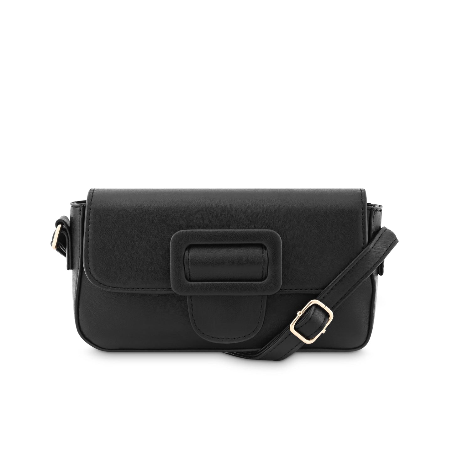 Fastrack Chic Casual Sling Bag for Women | Semi PU Handbag with Top Zipper & Buckle Flap | Stylish Crossbody with Adjustable Sling Strap for Casual & Party Use