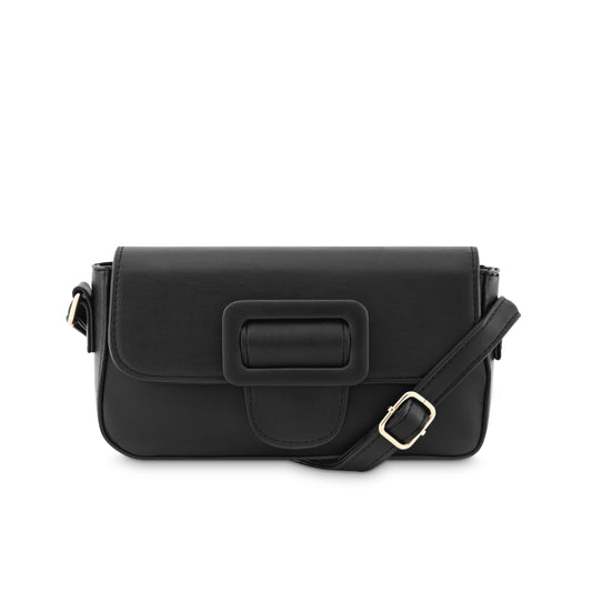 Fastrack Chic Casual Sling Bag for Women | Semi PU Handbag with Top Zipper & Buckle Flap | Stylish Crossbody with Adjustable Sling Strap for Casual & Party Use