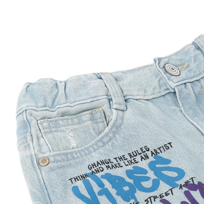 United Colors of Benetton Solid Slouchy Fit Grafitti Vibe Denim Jeans