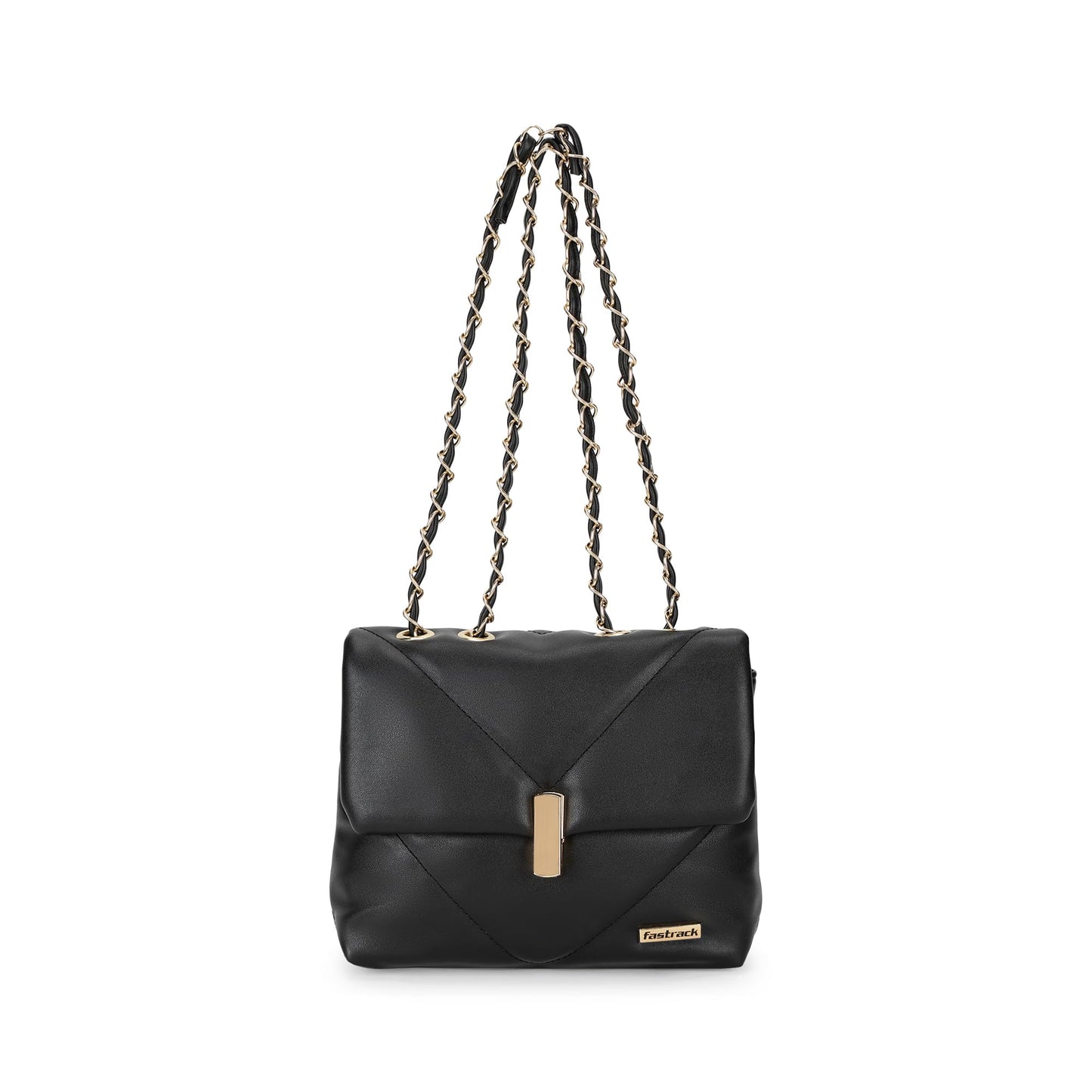 Fastrack Quilted Sling Bag For Women, Girls and Ladies | with Push Lock Closure | Unique Metal & PU Sling Straps | Ladies Purse Handbag | Slings for Casual Carry