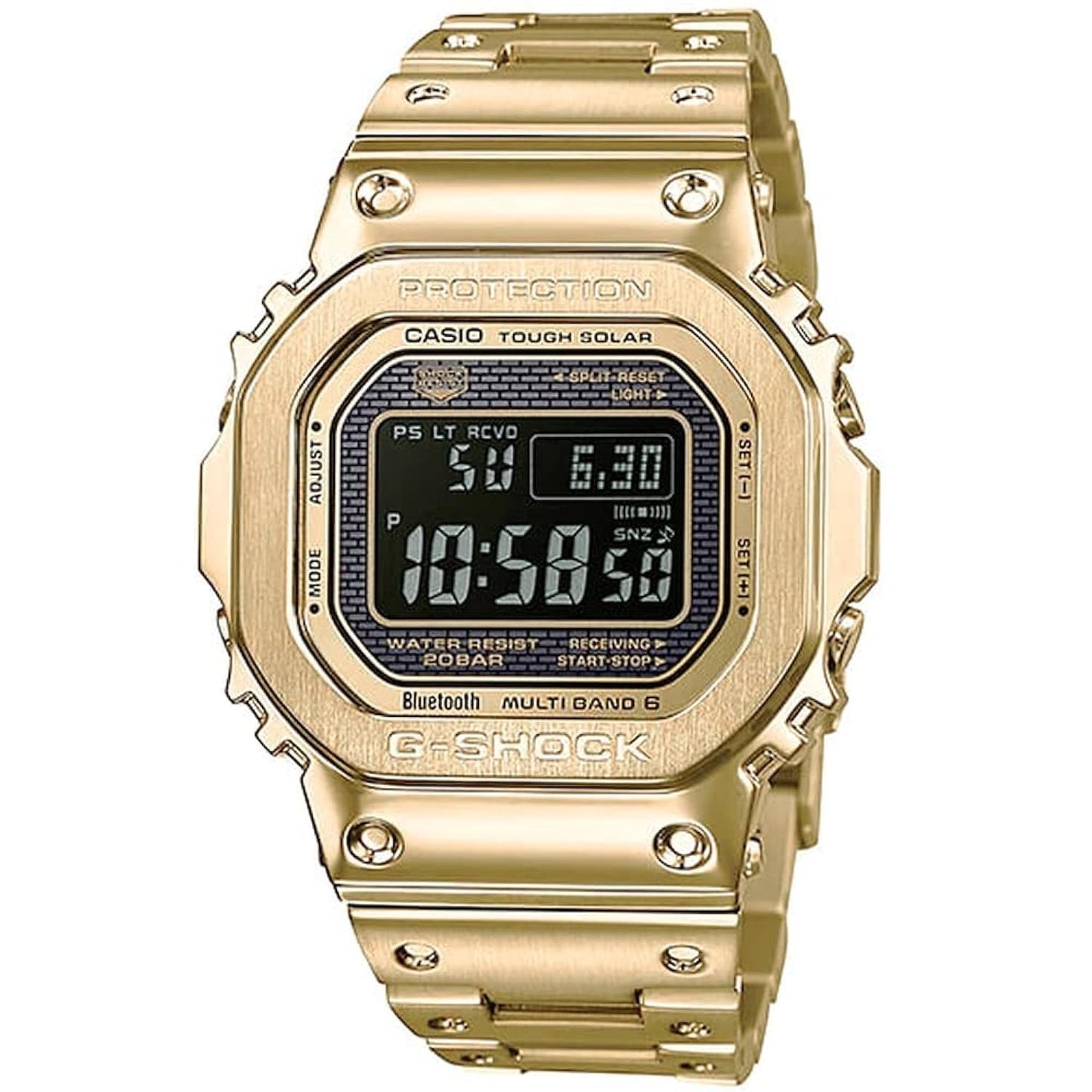 Casio G-Shock GMW-B5000GD-9DR Bluetooth Digital Black Dial Men Watch Gold Stainless Steel Strap (G902)