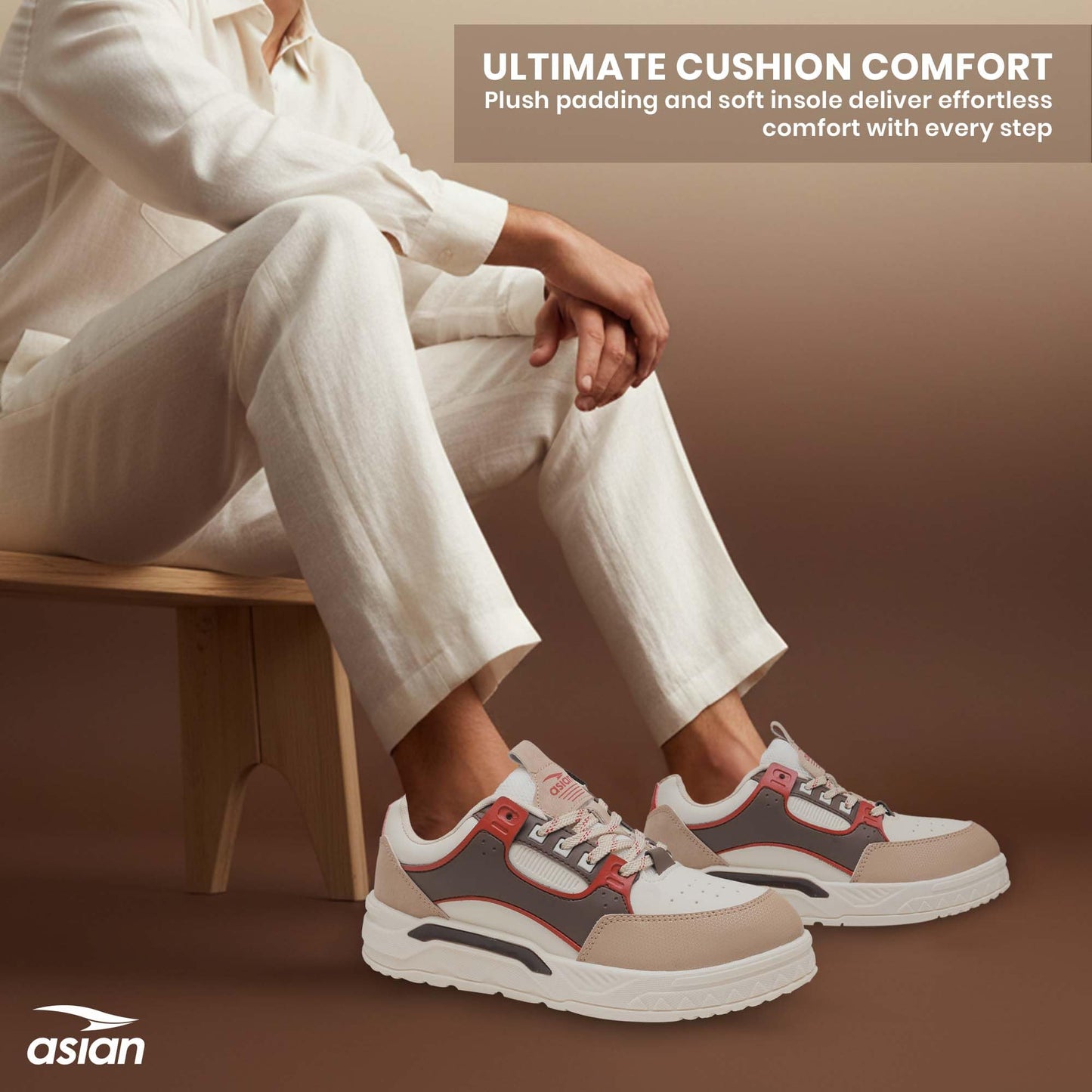 ASIAN Nexus-02 Men’s Casual Sneakers | Trendy Lace-Up Design | Lightweight Comfort, Premium Finish & Anti-Slip Sole for Daily Use