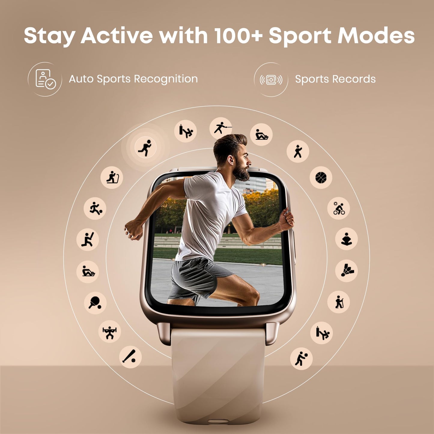 Fastrack Volt S1 Smart Watch for Man and Women Latest with 1.83" Display, Silicone Strap, BT Calling, 100+ Sports Modes, Heart Rate, SpO2, IP68, Ideal Smartwatch for Boys and Girls (Blue)