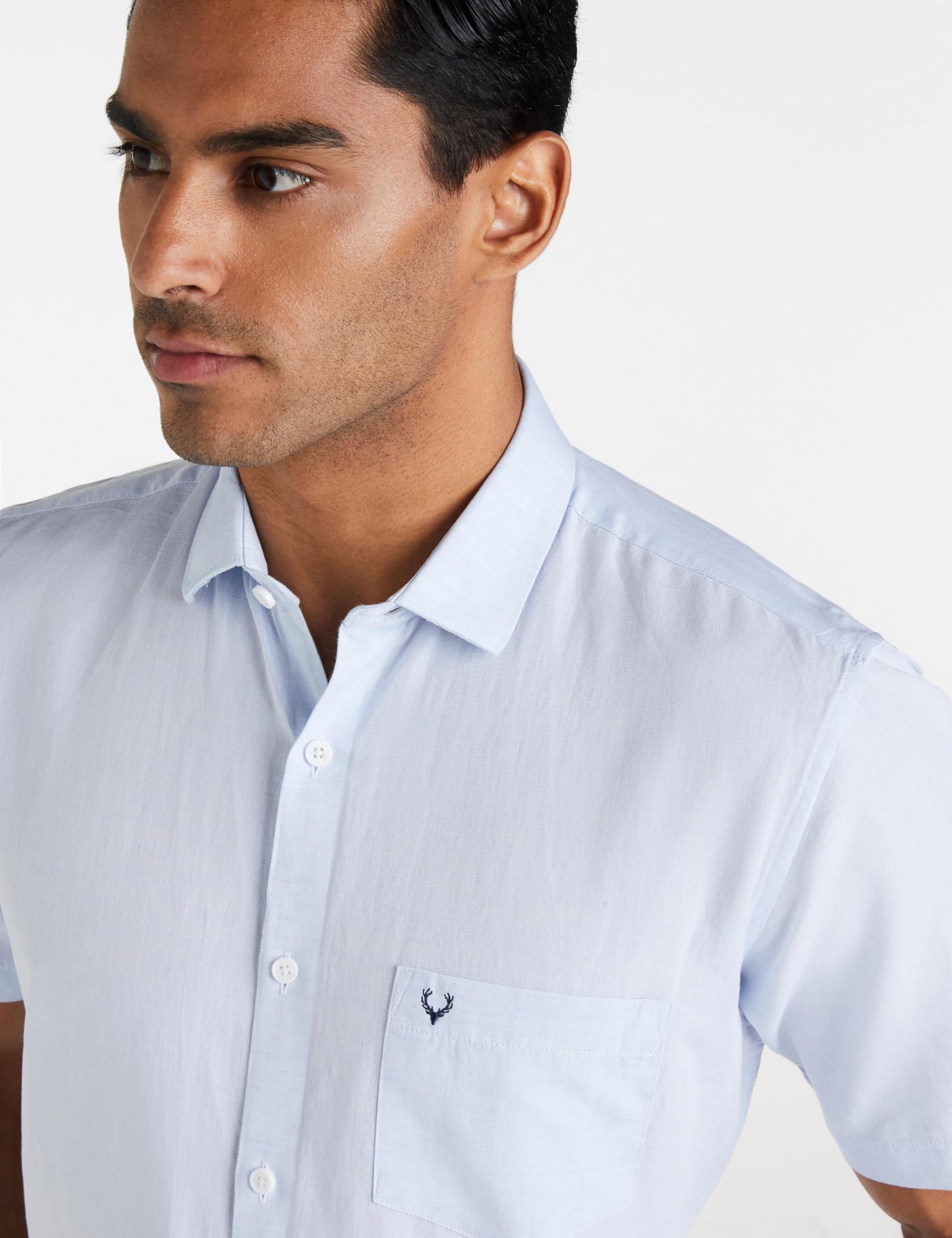 Allen Solly Men's Solid Slim Fit Shirt (ASSHQSPP839566_Light Blue