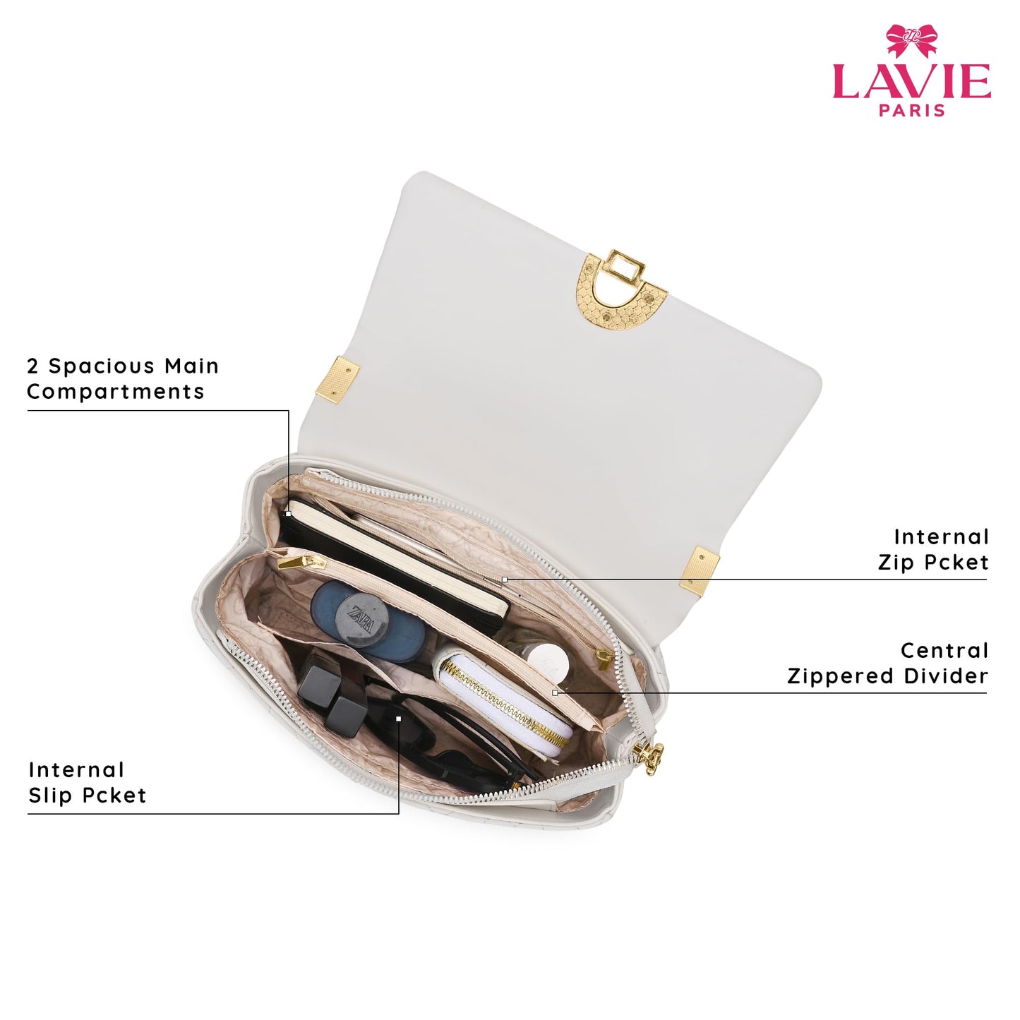 LAVIE PARIS Women's Quincy Medium Flap Crossbody Sling Bag | Ladies Purse Handbag | Gift for Women