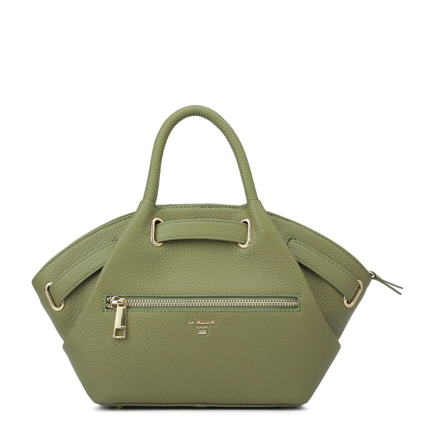Da Milano Leather Satchel Bag for Women - Green