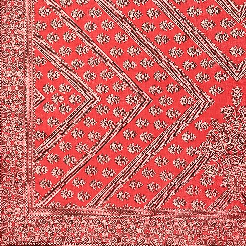 BIBA Cotton Women Printed Anarkali Salwar Kurta Dupatta(Skdgold Mur9148_Red_34)