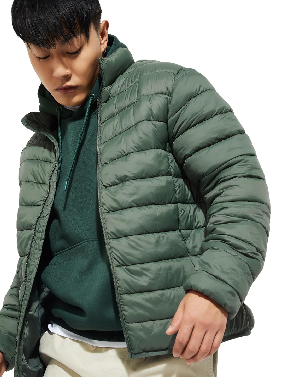 Max URB_N Men Packable Puffer Jacket (Green_L)