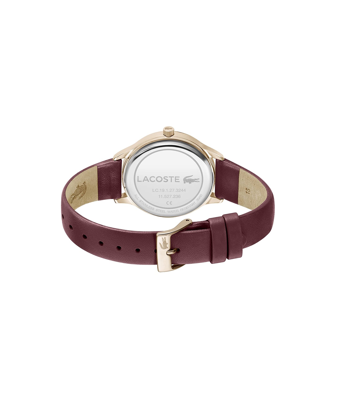 Lacoste Club Qtz Basic Red Round Dial Women's Watch|Red Leather Material|Red Color Band - 2001256