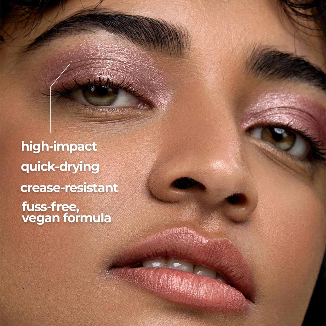 Ruby's Organics Mini Metallic Liquid Eyeshadow for Women- Eye Makeup, Smooth Glide Insta Dry Formula, Smudge proof, Waterproof, Long Lasting and Highly Pigmented, Paraben Free, Vegan - Aurus, 3ml