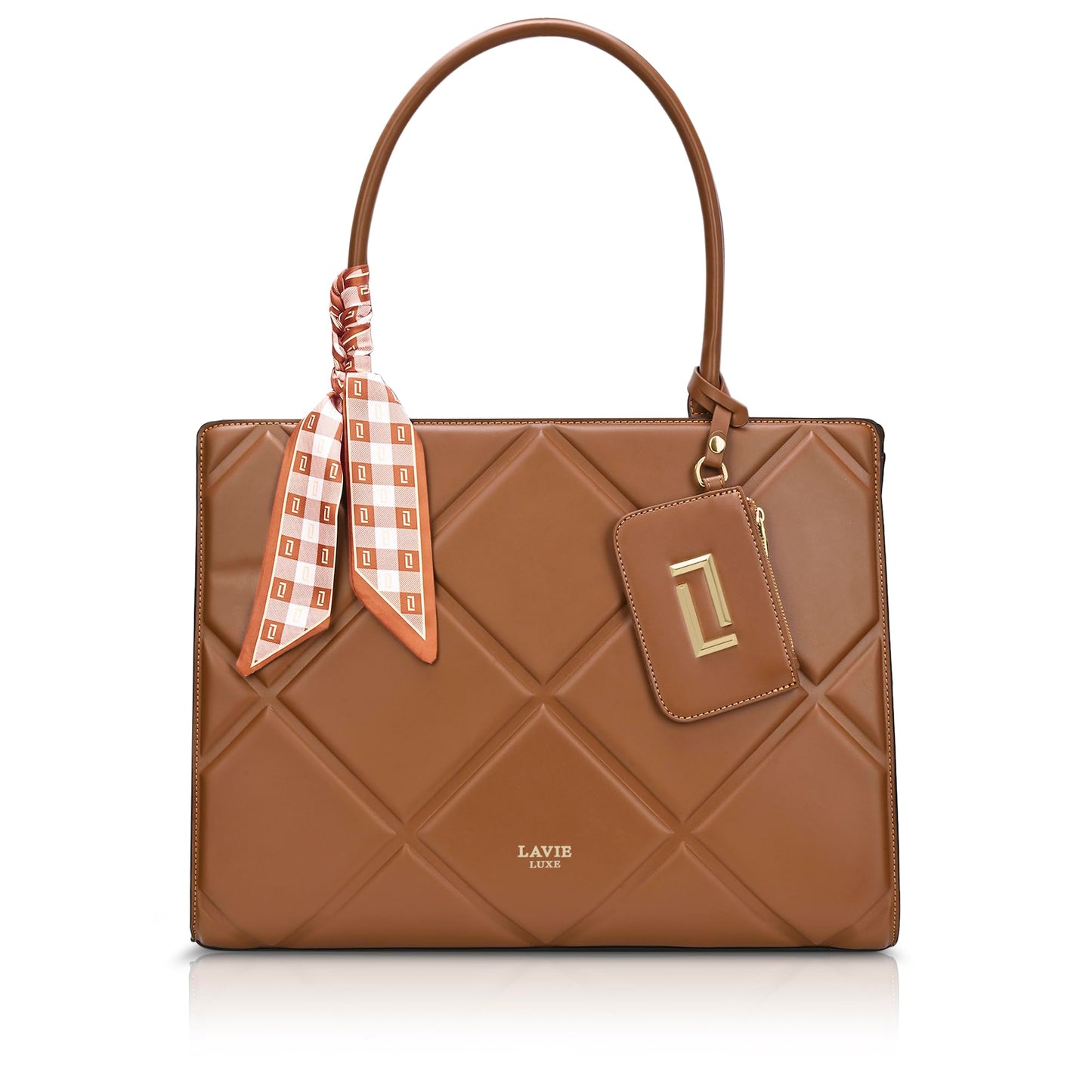 Lavie Luxe Women's Quare26 Extra Large Laptop Satchel Bag | Upto 14 Inch | Satchel Handbag for Work | Ladies Purse | Stylish Shoulder Bag | Gift for Women